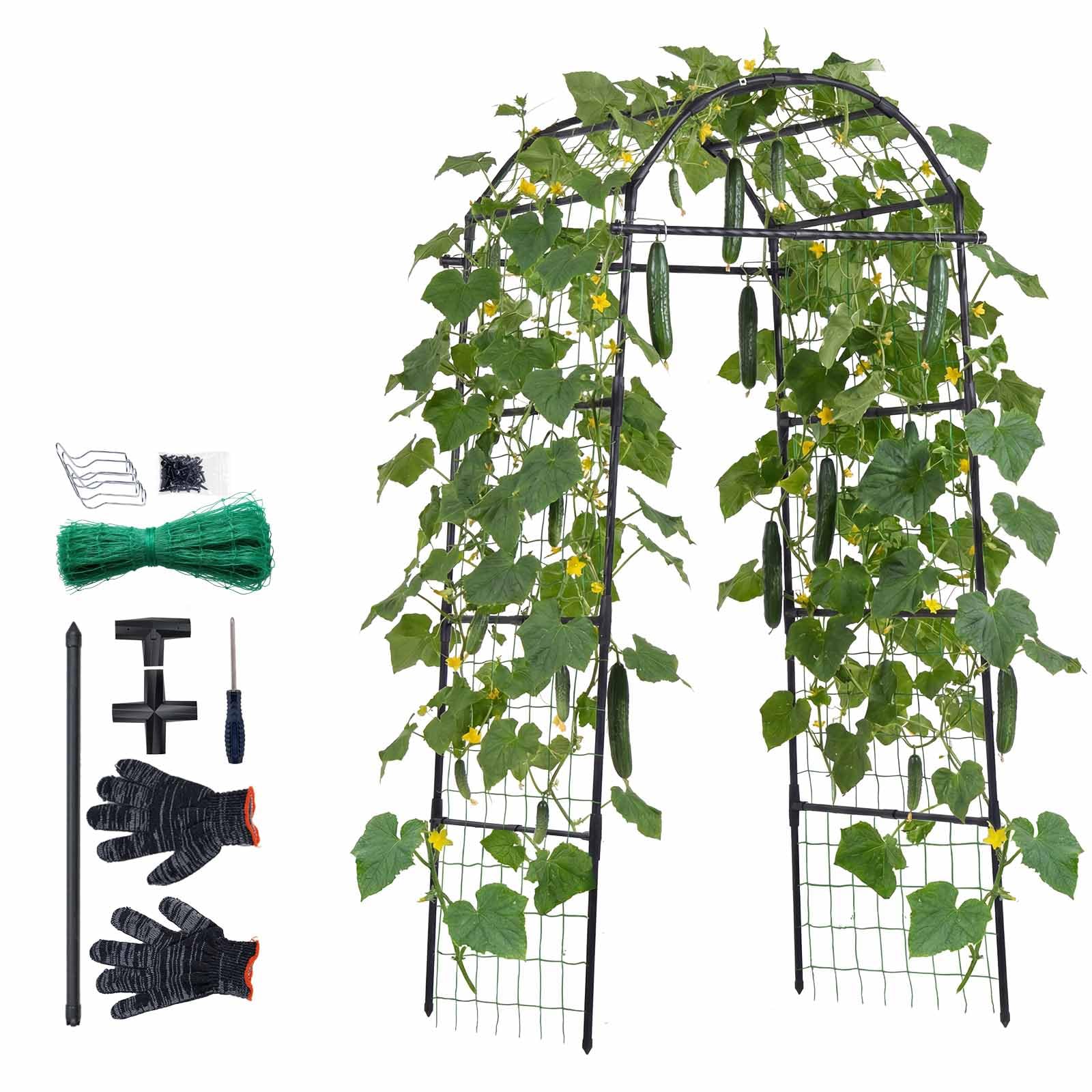 Enrejado para pepinos VEVOR de metal arqueado 813x800x2050mm soporte plantas