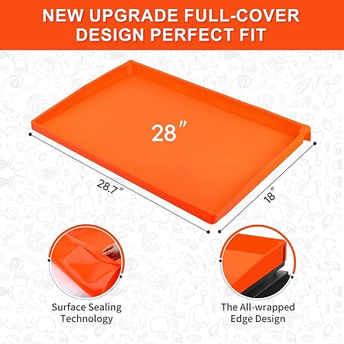 Miniatura 2 de Alfombrilla de silicona para Blackstone de 28 pulgadas, diseño envolvente completo mejorado que protege la superficie de cocción, amigable para