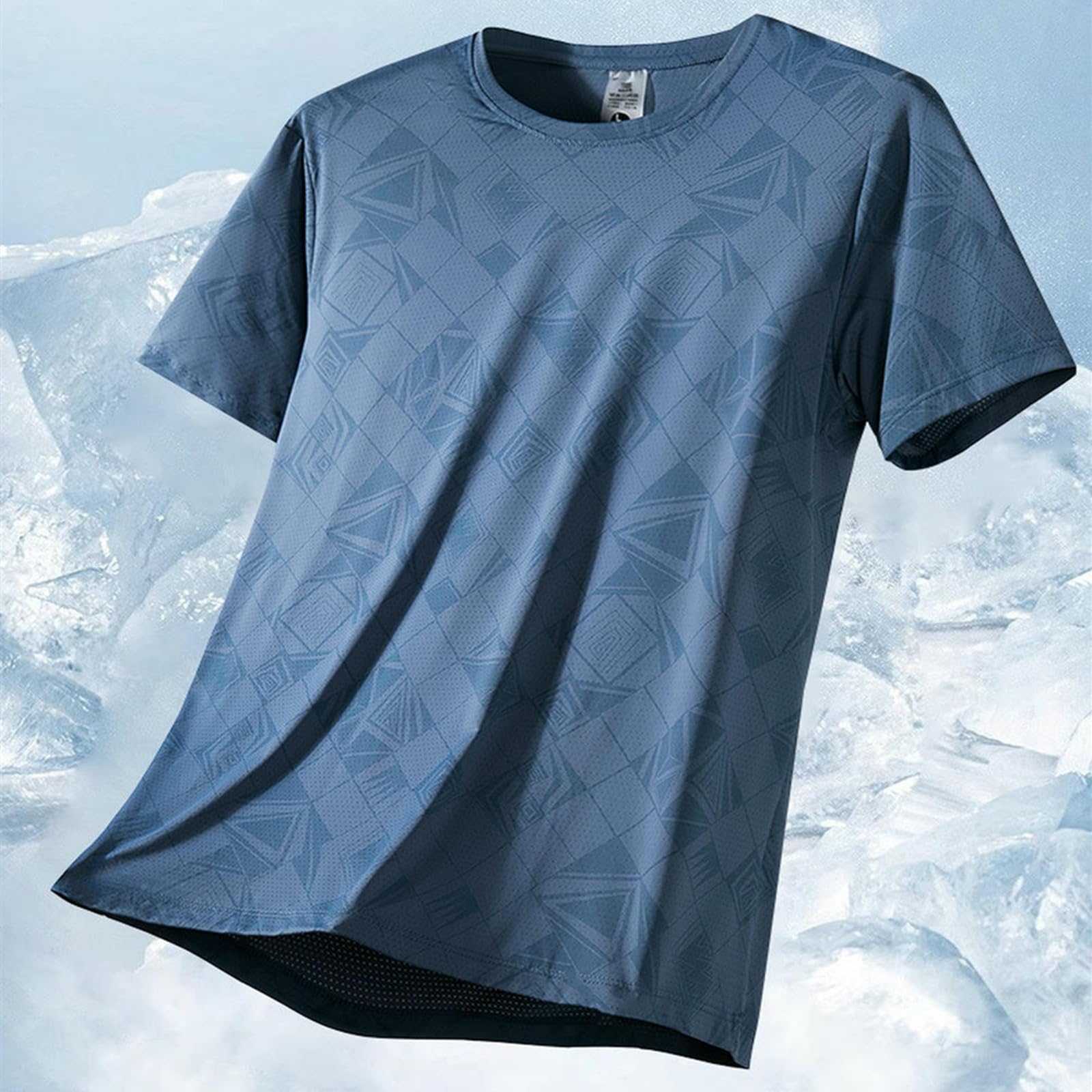 Męskie t-shirty szybkoschnąca koszulka z lodowego jedwabiu dla mężczyzn - miękka, oddychająca, sportowa koszulka z krótkim rękawem do biegania - cienka, wygodna odzież letnia