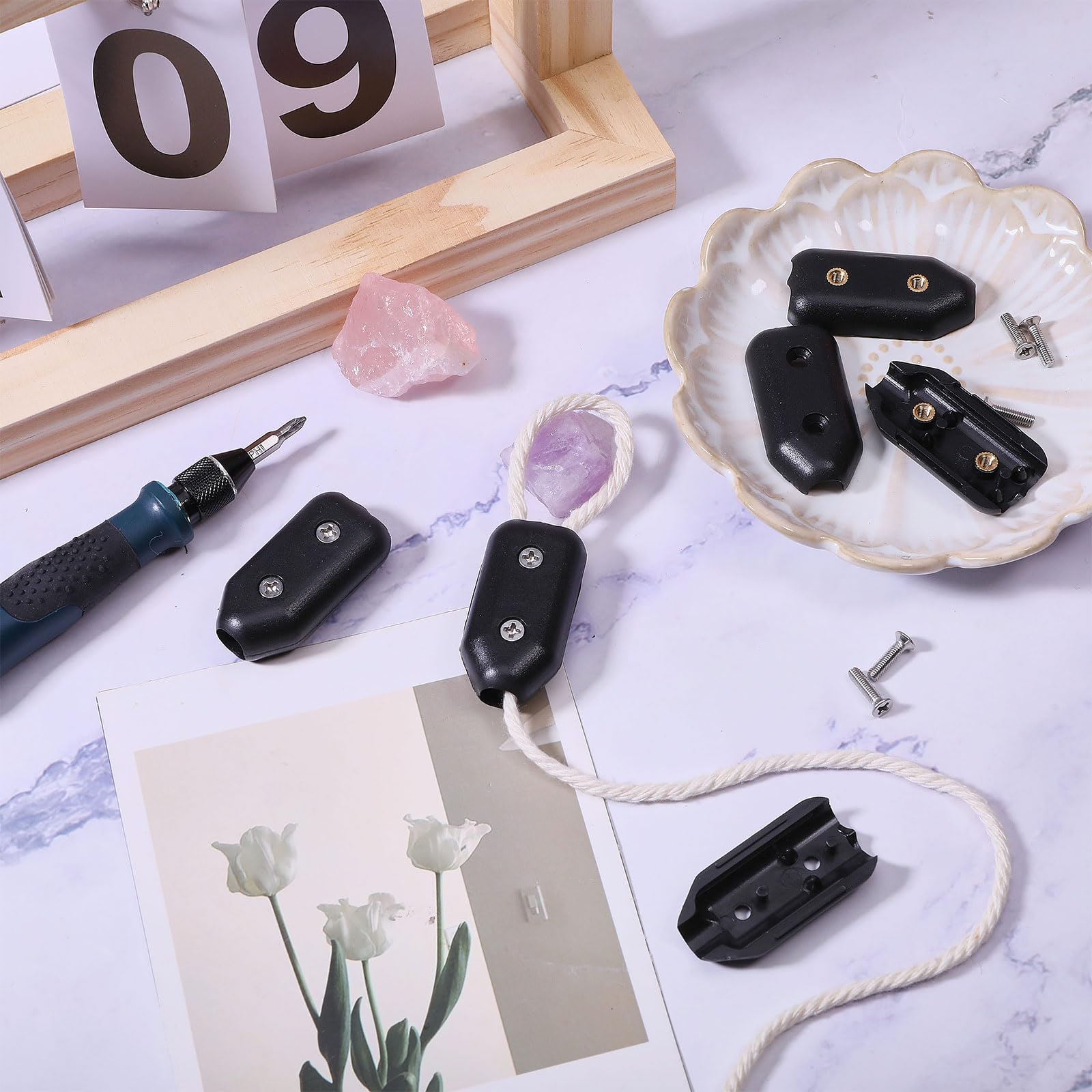 INCREWAY Seilklemmen Set - Wiederverwendbare Kunststoff-Clips Für 9-10mm Seile