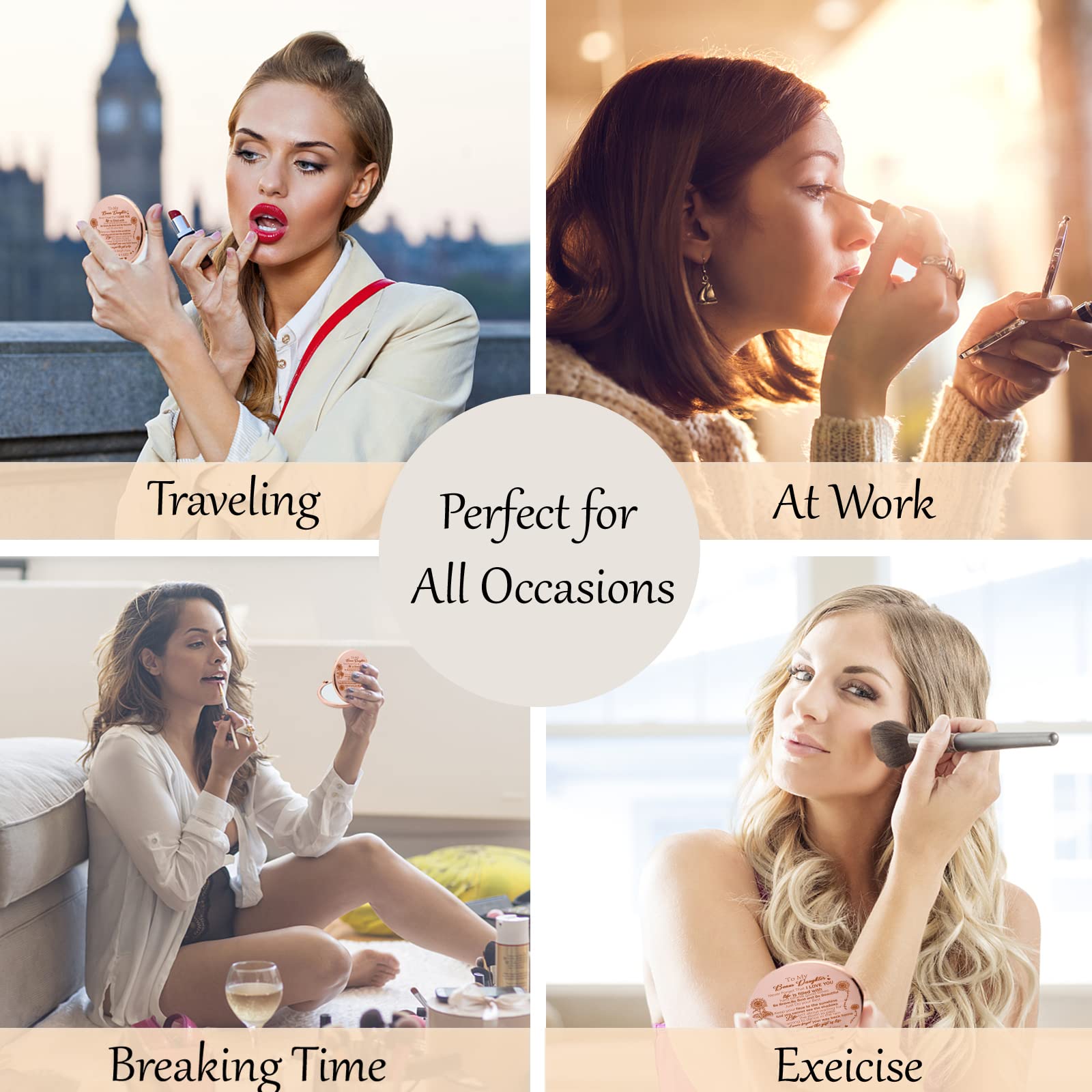 ORIGACH Makeup Spiegel Für Bonus-Tochter – Roségold, 1x/2x Vergrößerung, Mit Geschenkbox