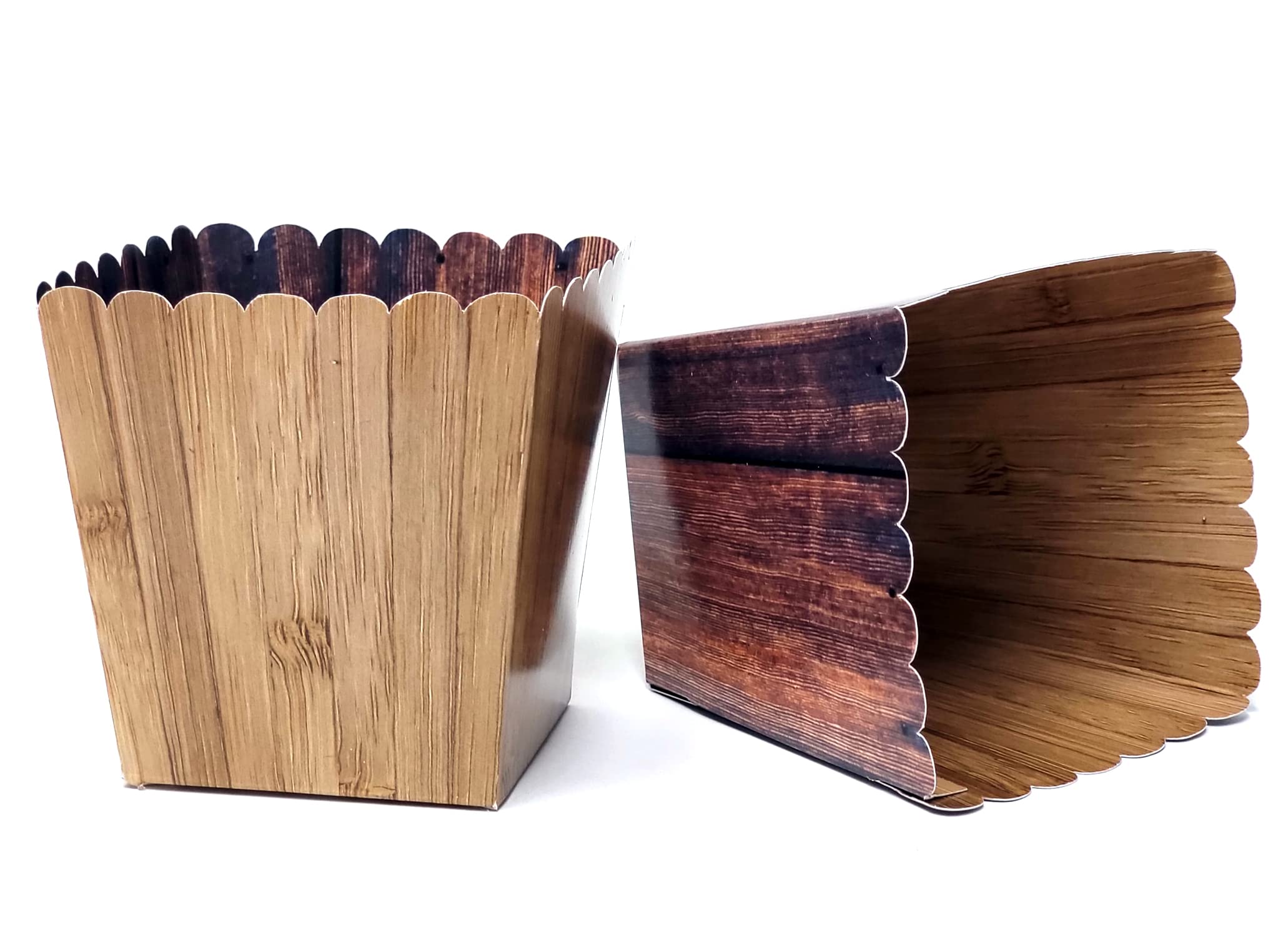 Buy Woodgrain Party Favor Snack Boxes for Rustic Weddings, Western