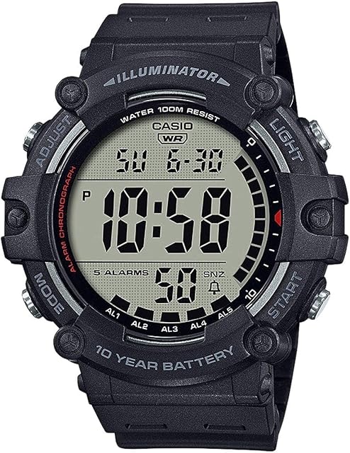 Casio Unisex-Adults Digital Quartz Watch with Plastic Strap AE-1500WH-1AVEF