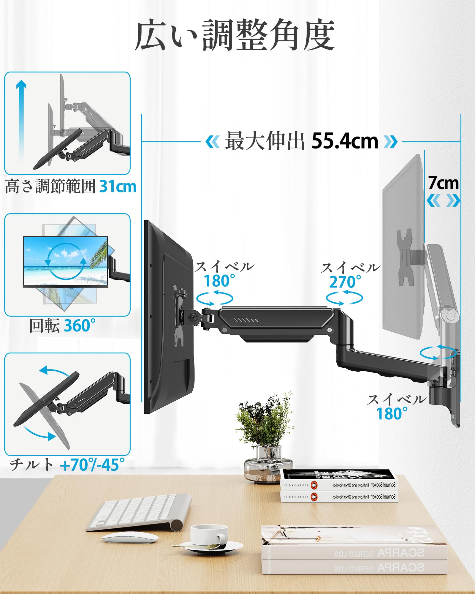 Amazon.co.jp: MOUNTUP PCモニターアーム 壁掛け 液晶ディスプレイ