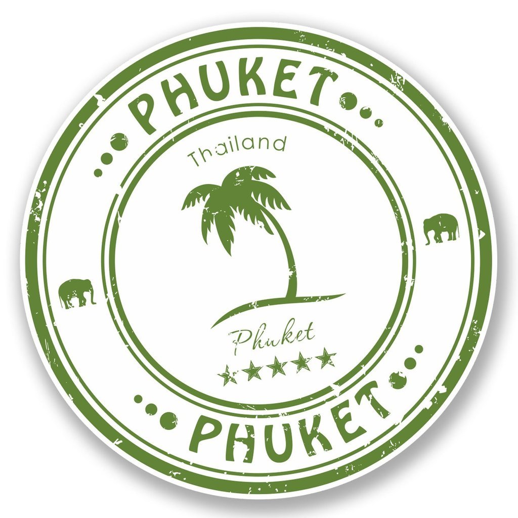 2 x 10cm/100mm Phuket Thailand Vinyl SELF Adhesive Sticker Decal Laptop Travel Luggage Car Bike Sign Fun #4589