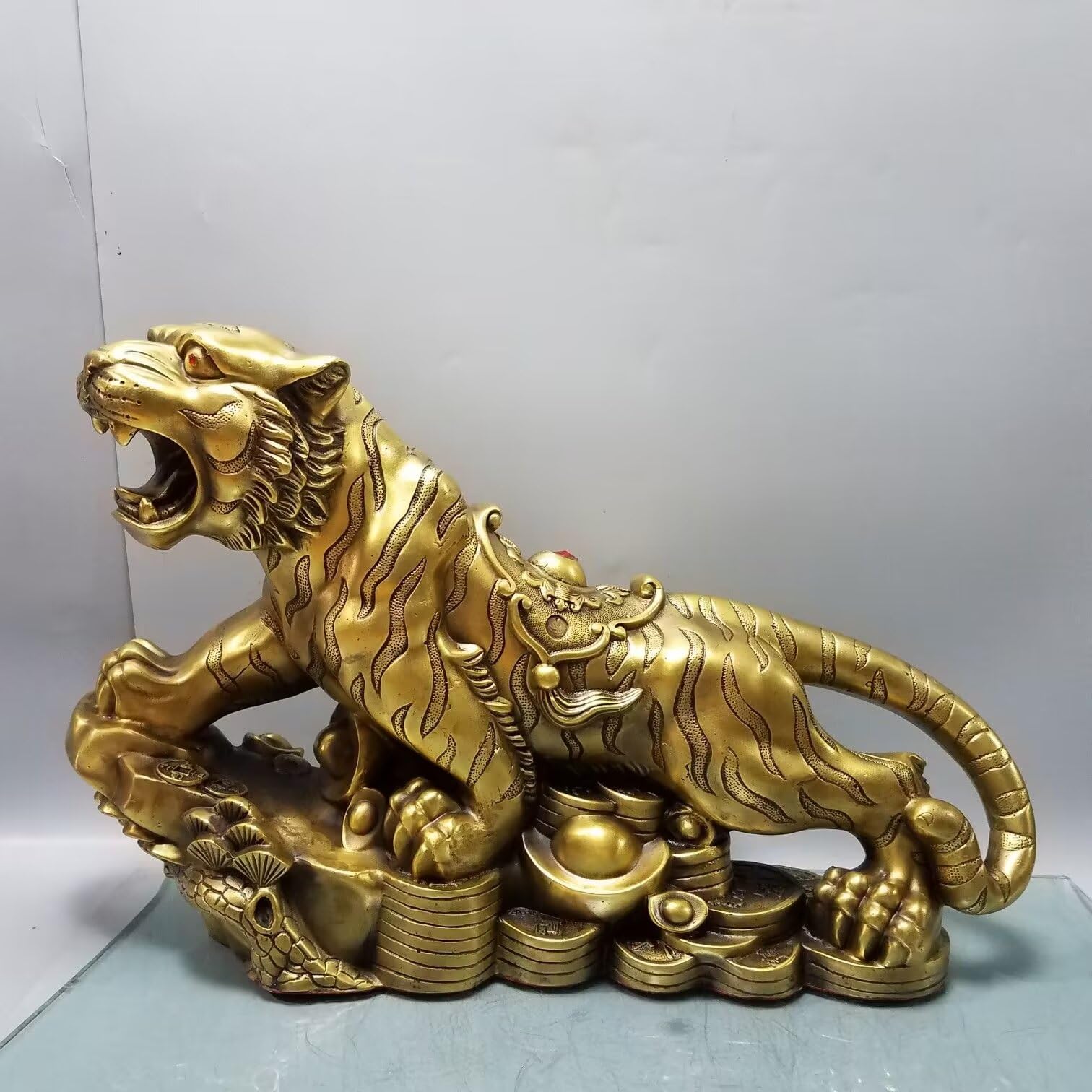 GLETSF Sculpture Crafts Statues Decor Pure Copper Elephant Ornament A Pair of Animal Sculpture Handicraft Decoration Ornament,