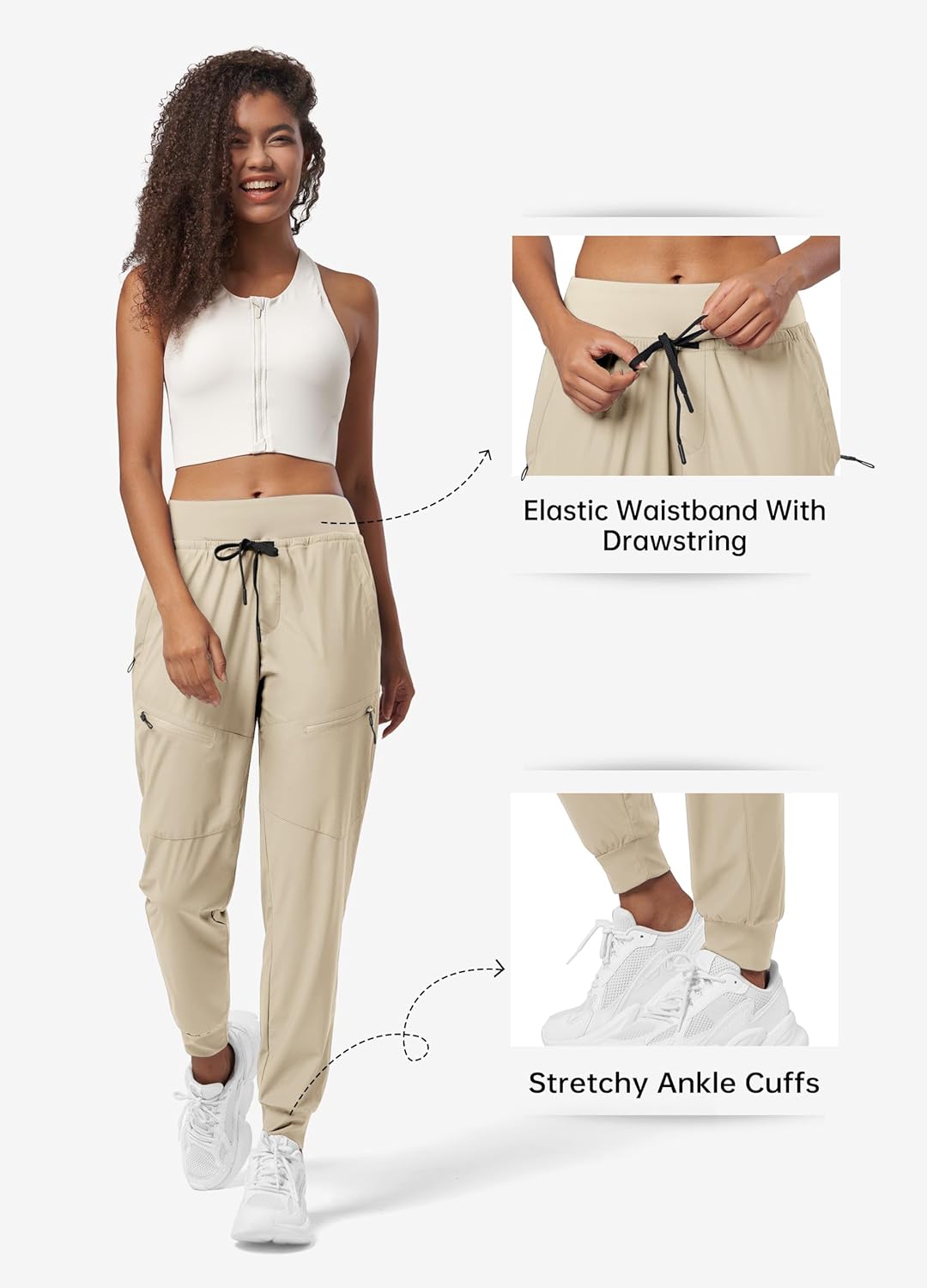 Willit Women's Joggers Lightweight Hiking Pants Quick Dry Travel Athletic Track Pants Zipper Pockets UPF 50+ - Image 6