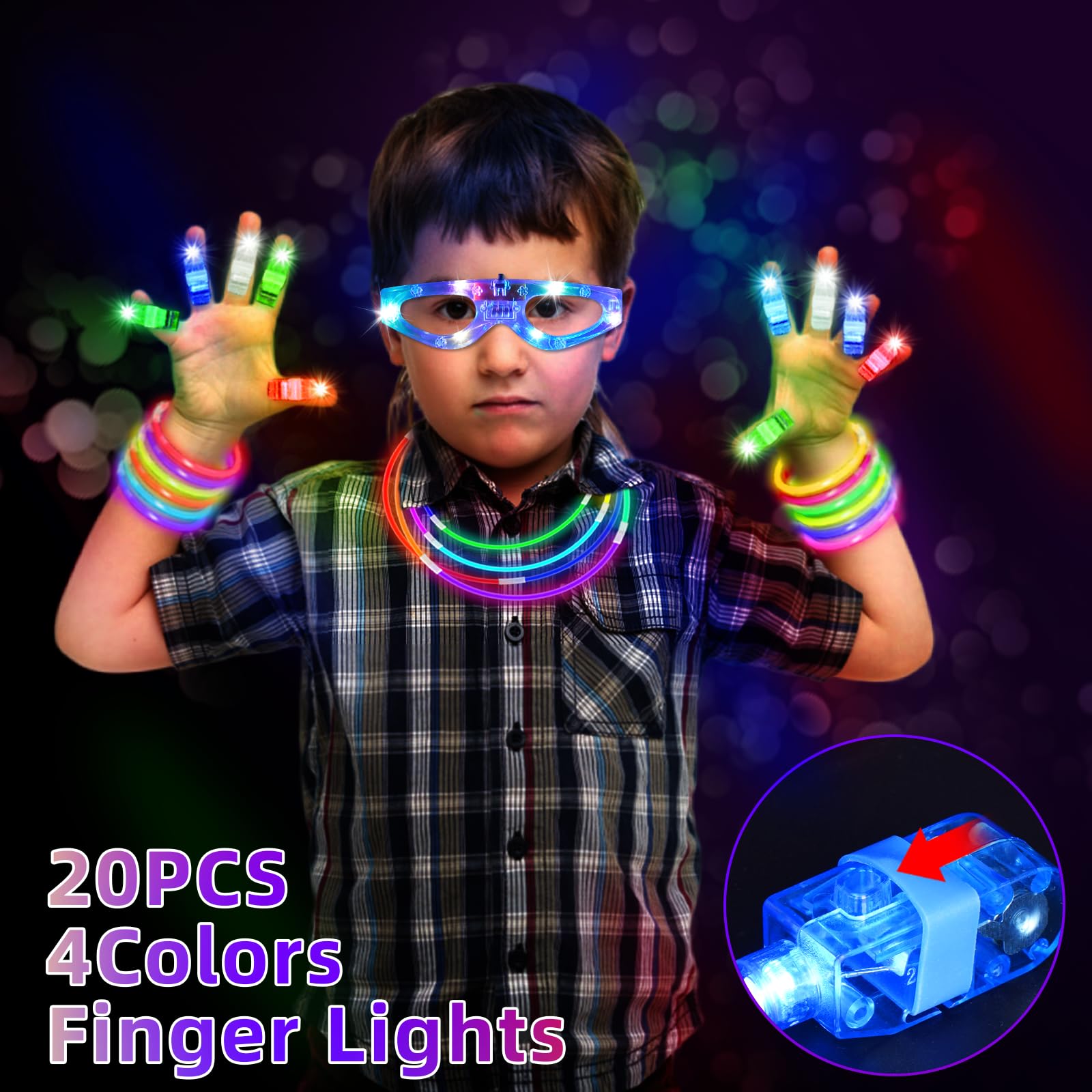 130 pezzi che si illuminano al buio per feste per bambini e adulti