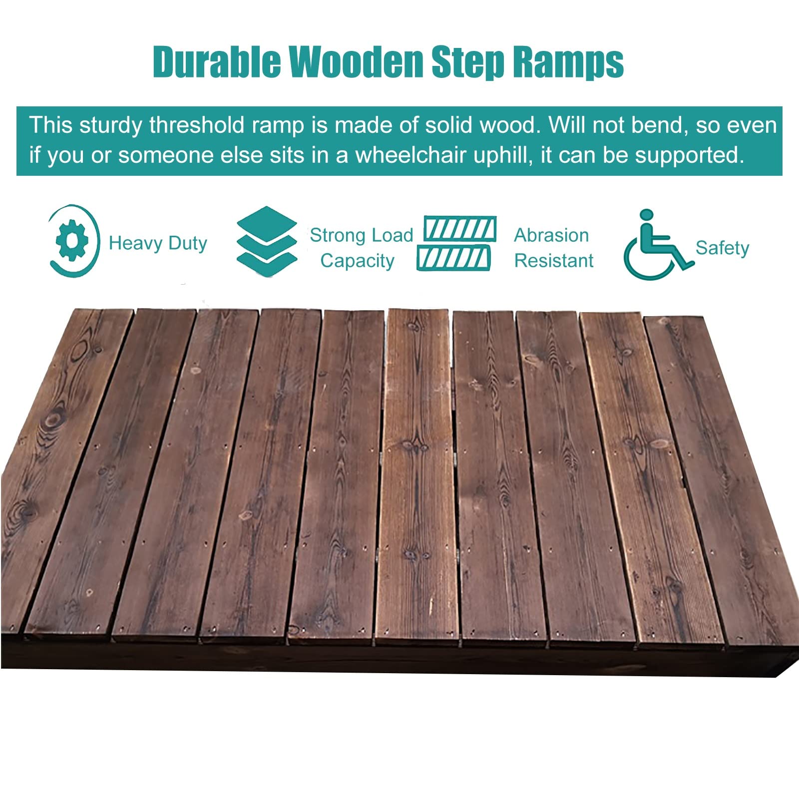 Rampas de Madera para Sillas de Ruedas para el hogar- 4/7/7.8/9.8 Pulgadas de Elevación, Rampas de Umbral de Servicio Pesado para Scooters Andadores Bicicletas, Puerta Delantera/Rampa de Entrada al