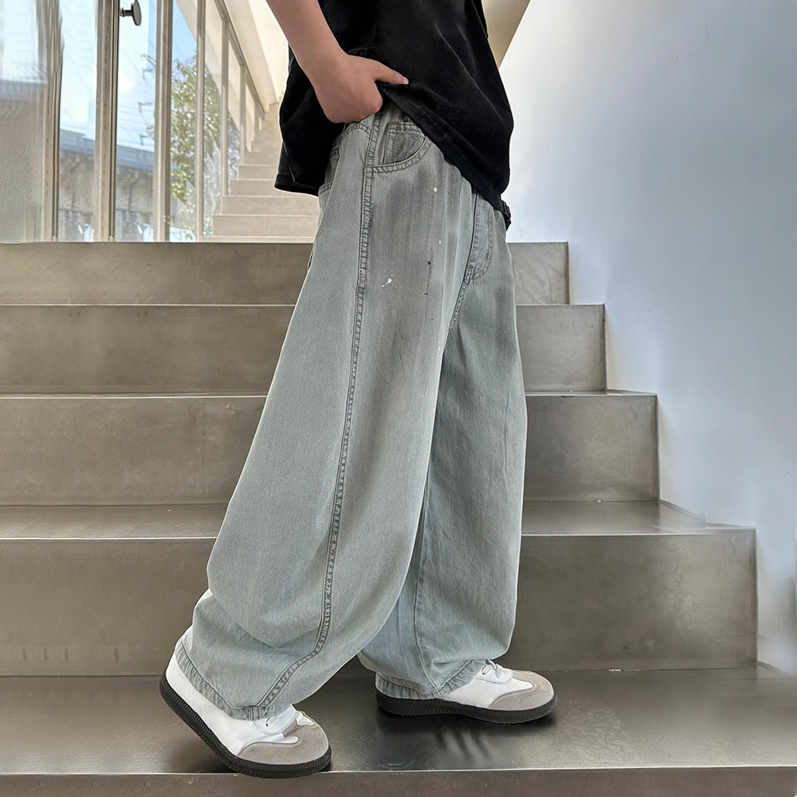 Generico Jeans Ragazzo 16 Anni-Pantaloni Estivi per Ragazzi, Jeans Leggeri e Traspiranti, per Bambini, Casual, da Indossare Tutti i Giorni, Comodi ed Elasticizzati, per Ragazzi dai 5 ai 16 Anni