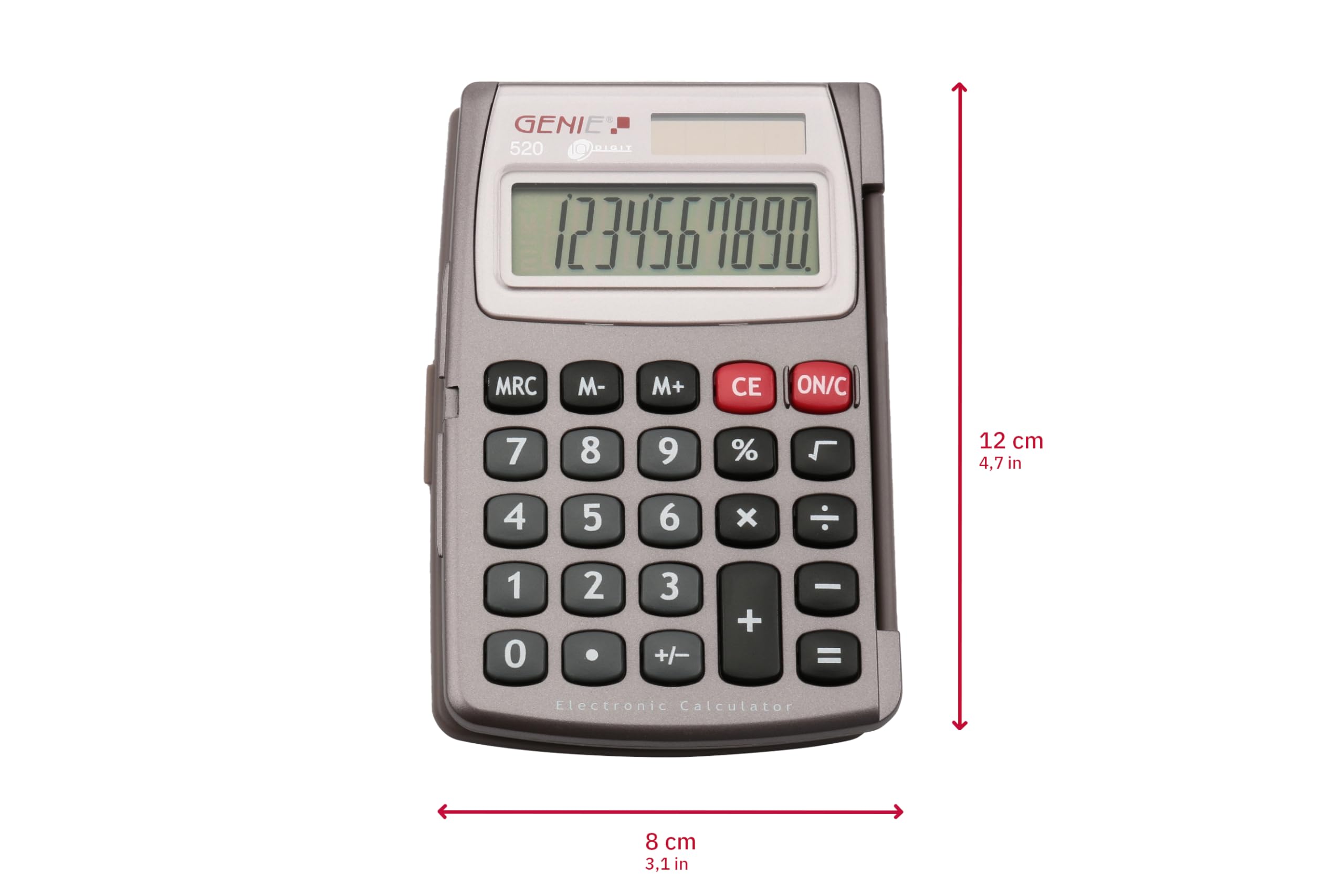 Genie 520 Scientific Calculator, 10 Decimal Place, Solar Powered, LCD Display, 2.5 Inches, 2 AAA Batteries