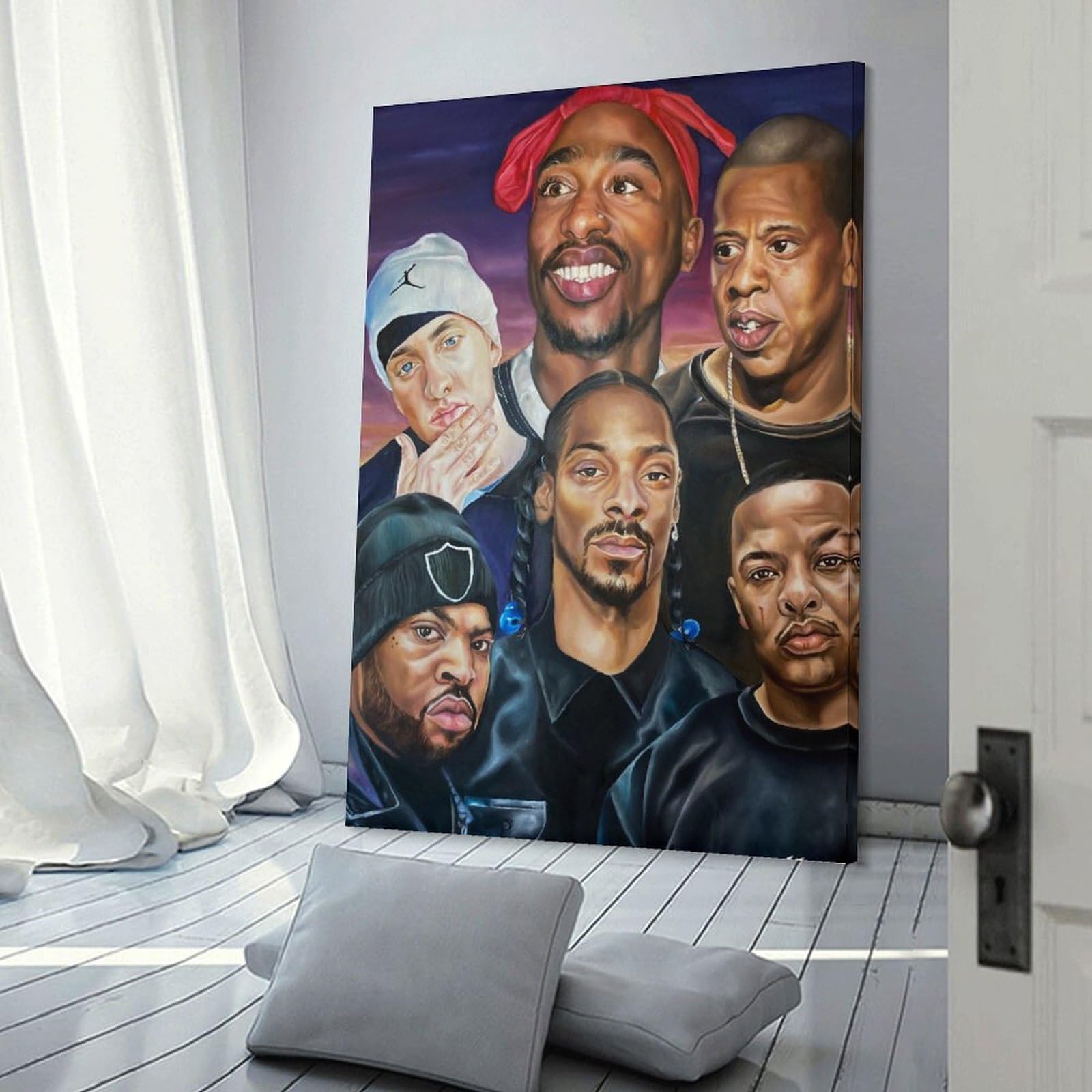 Poster con stampa artistica da parete, motivo: cantante rap, hip hop, tutte le stelle, poster da appendere, decorazione per la famiglia, 40 x 60 cm