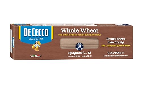 De Cecco Pasta de trigo integral, espaguetis No.12, 13.25 onzas