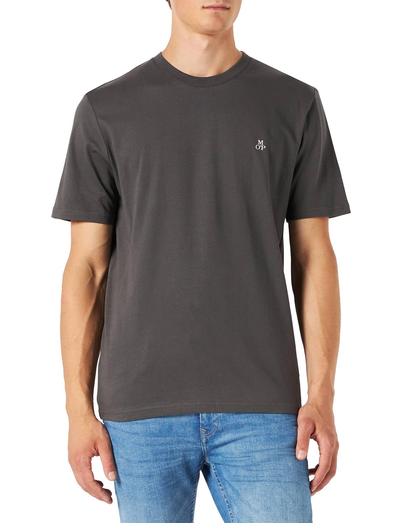 Marc O'Polo Herren 51556 Herren T-Shirt mit Rundhals-Ausschnitt, bequemes Oberteil aus Bio Baumwolle, klassisches Kurzarmshirt für Herren (1er Pack)