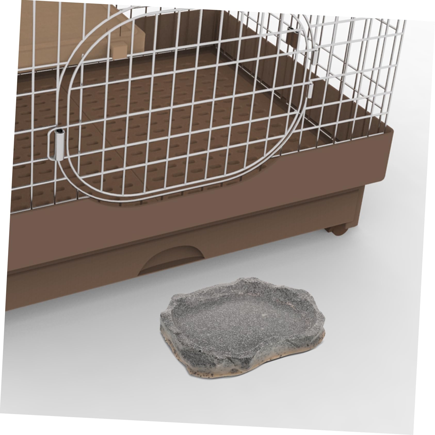 Sosoport 5piezas Tazón De Resina para Reptiles Alimentador De Comida y Agua Plato Duradero para Lagartos Gecko Dragón Barbudo y Tortugas Diseño De Roca Natural Fácil De Limpiar