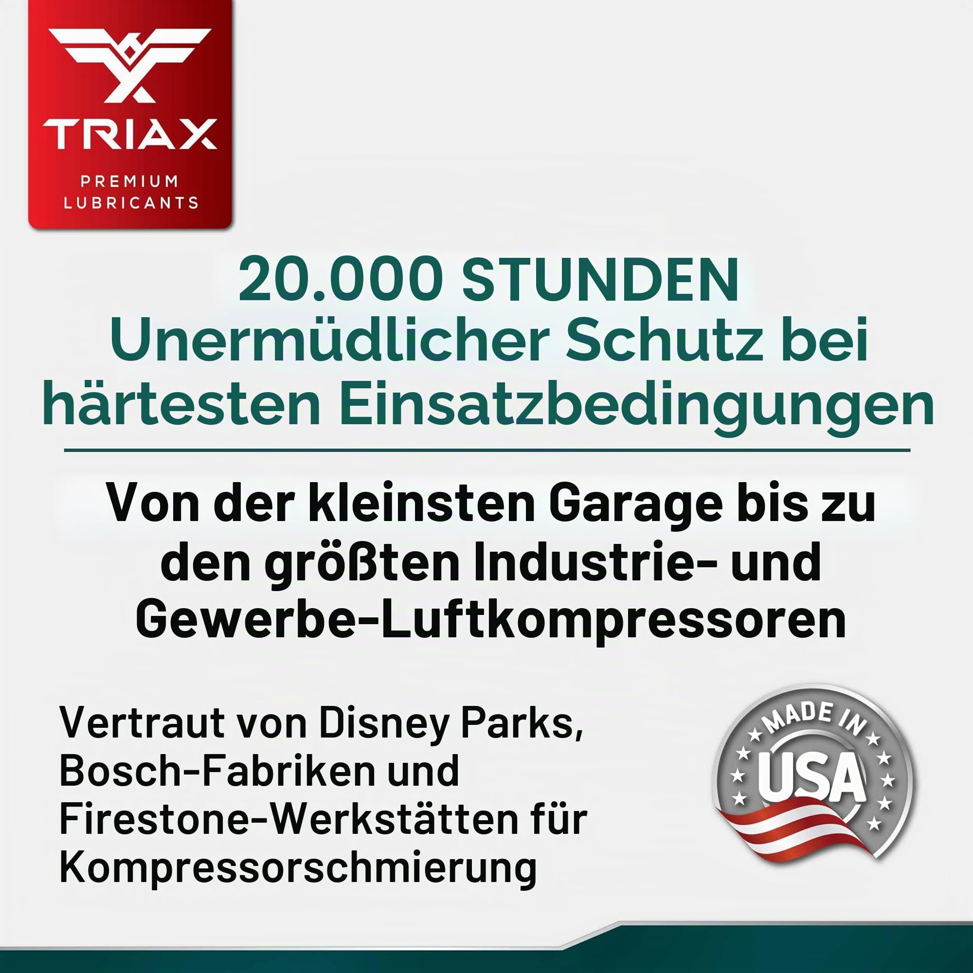 TRIAX Kompressor MV ISO 100 (SAE 30) – Vollsynthetisches Kompressor‑Öl, Non Detergent – Hohe Temperaturbeständigkeit, – Für Schrauben‑, Palette‑, Rotations‑ und Kolbenkompressoren 0,946 L (1 Quart)