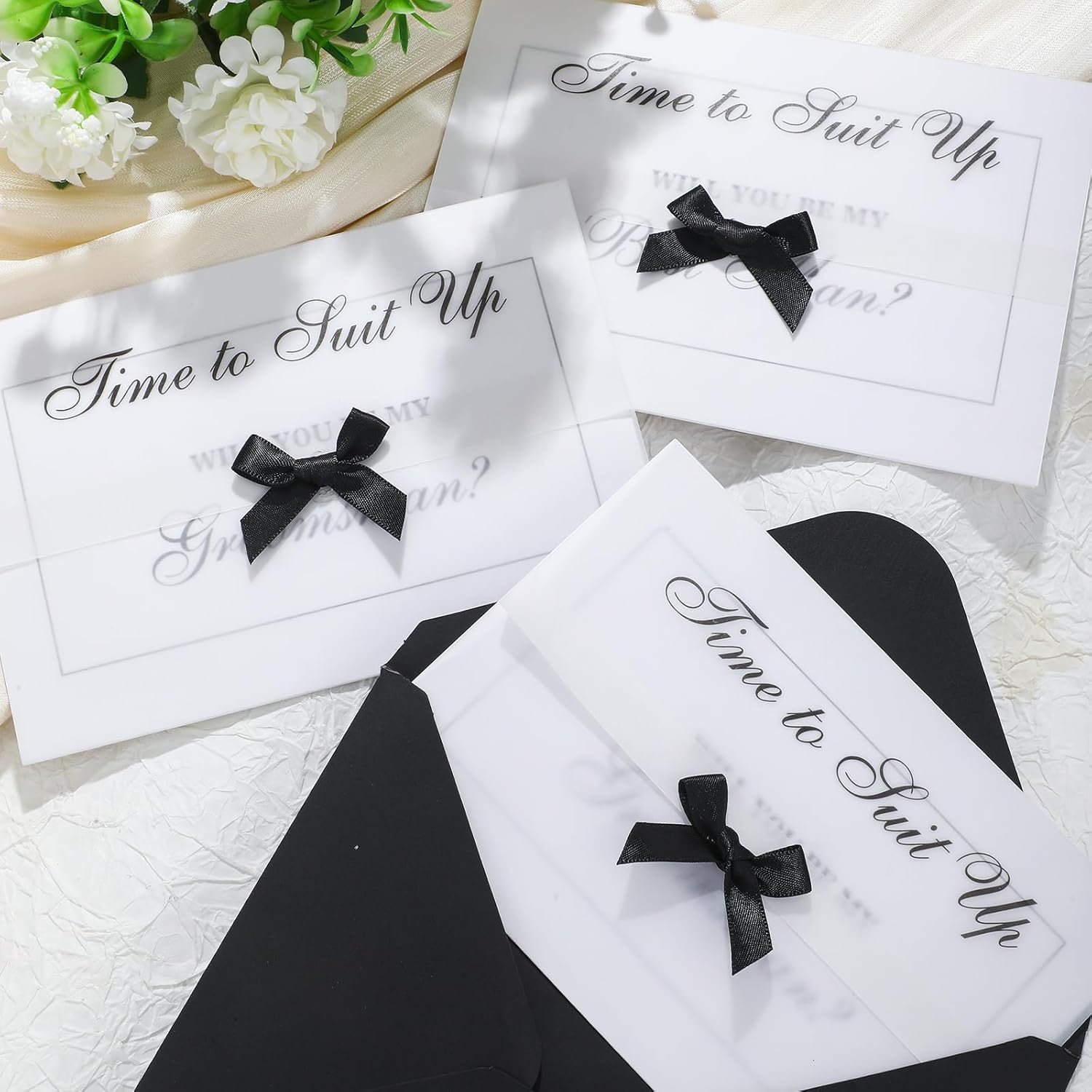Sets of 12 Groomsman Proposal Card 8 Will You Be My Groomsmen Cards 4 Will You Be My Best Man Suit up with Black Envelopes Wedding Proposal Invites for Best Man & Bridal Party - Image 2