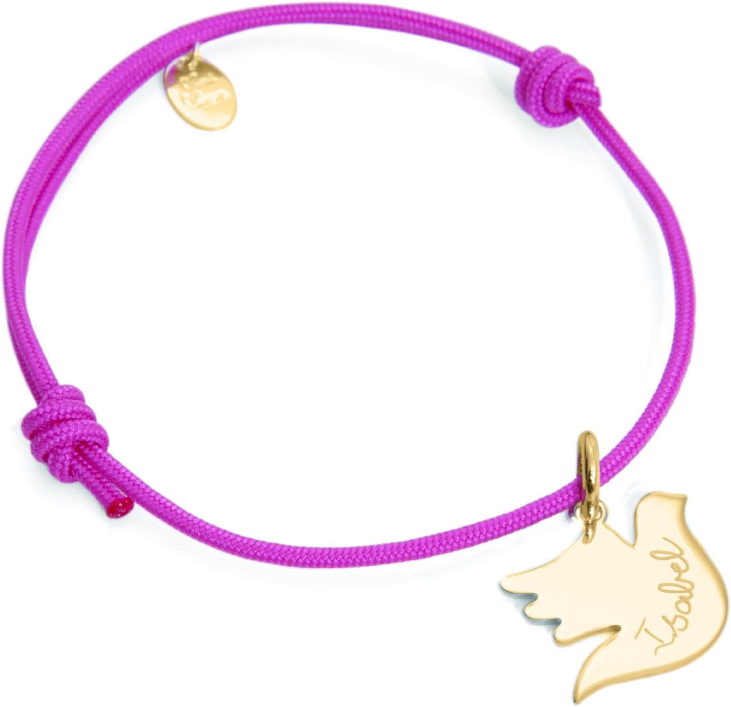 India Personalised NAME Bracelet with Gold Plated Dove of Peace