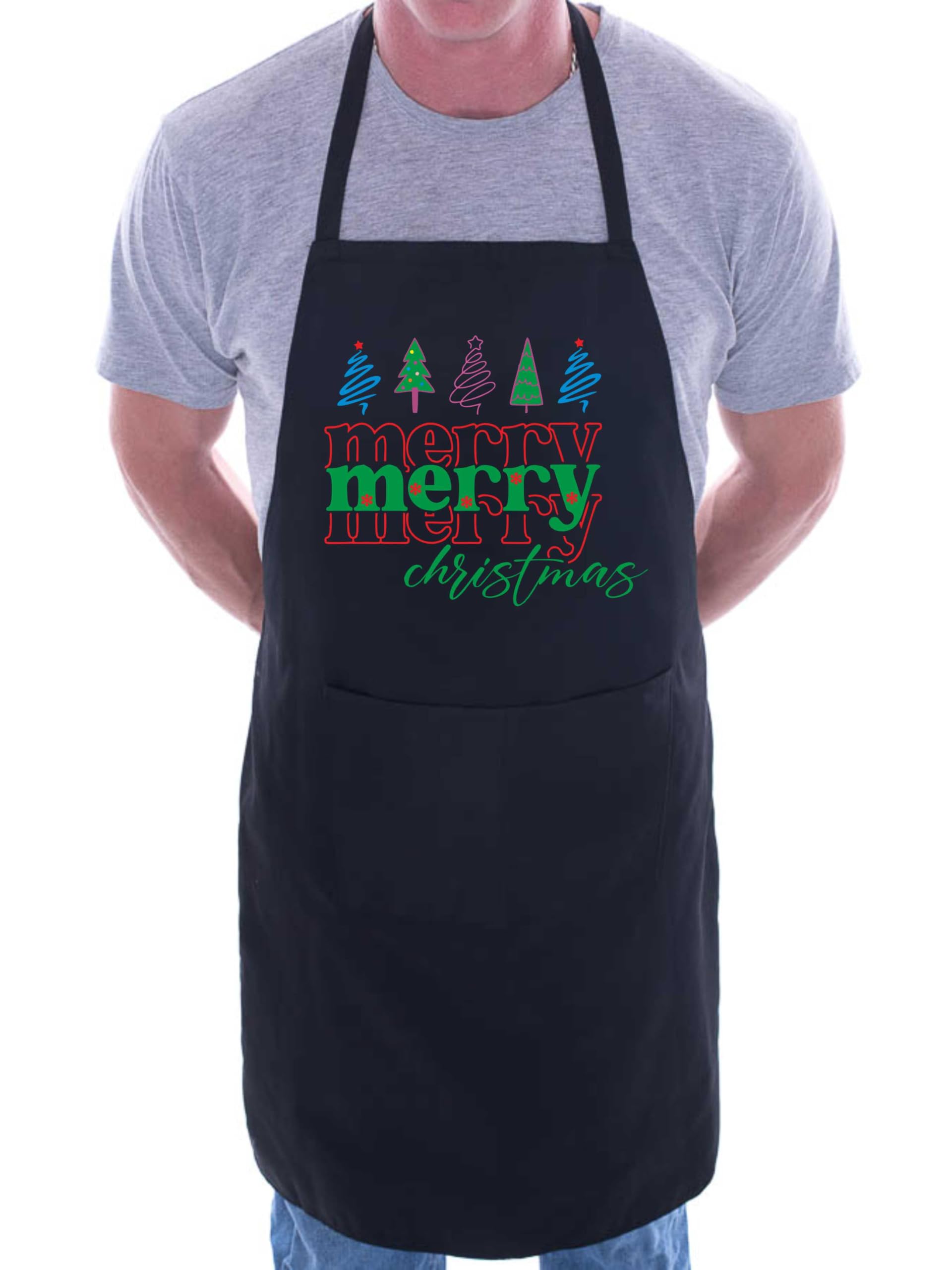Print4U Merry Christmas Apron Xmas Present Joke Fun Gift Black
