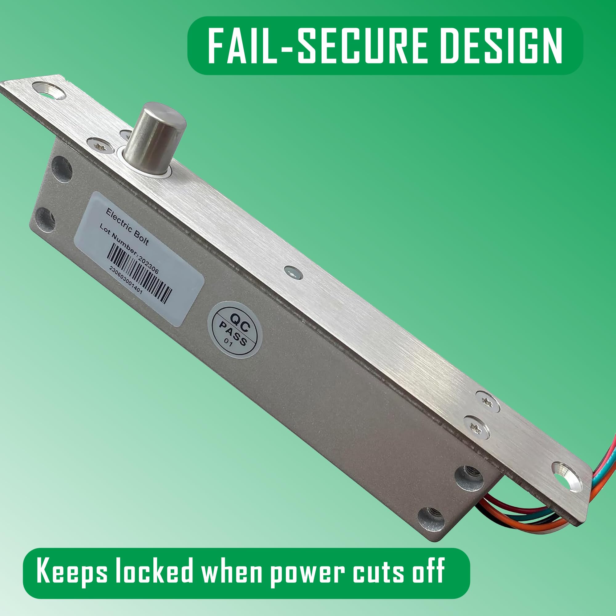 UHPPOTE NO Fail Secure DC12V Catenaccio Bullone di Scarico Elettrico Blocca la Chiusura della Porta Tempo Aprire il Filo | per il sistema di controllo accessi alla