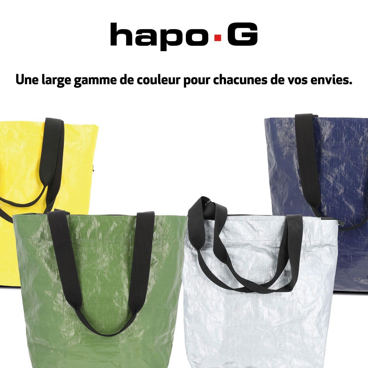 Hapo-G - Sacoche Arrière Vélo Jaune - Fixation Porte-Bagages - Polypropylène Recyclé - 17L - Anse de Portage - Compatible E-Bike - Crochets 8, 11, 15 mm - Dimensions 29x40x18 cm - Charge Max 5 kg