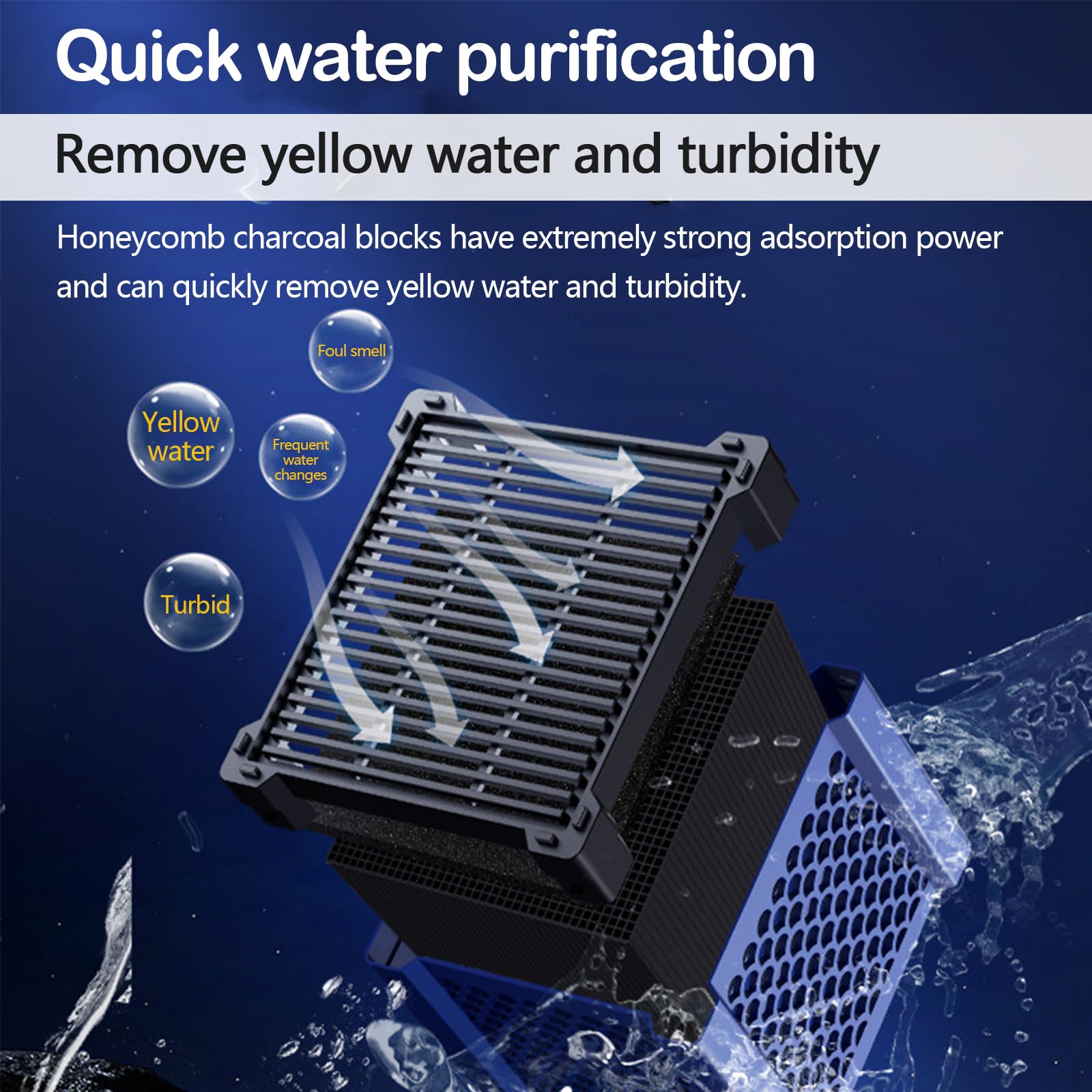 Set di 2 Cubetti Filtranti a Carbone Attivo, per Abbeveratoi per Cavalli Acquario e Laghetti, Filtro per Purificazione di Contaminanti e Odori, Filtro a Carbone Attivo per Purificazione dell'acqua