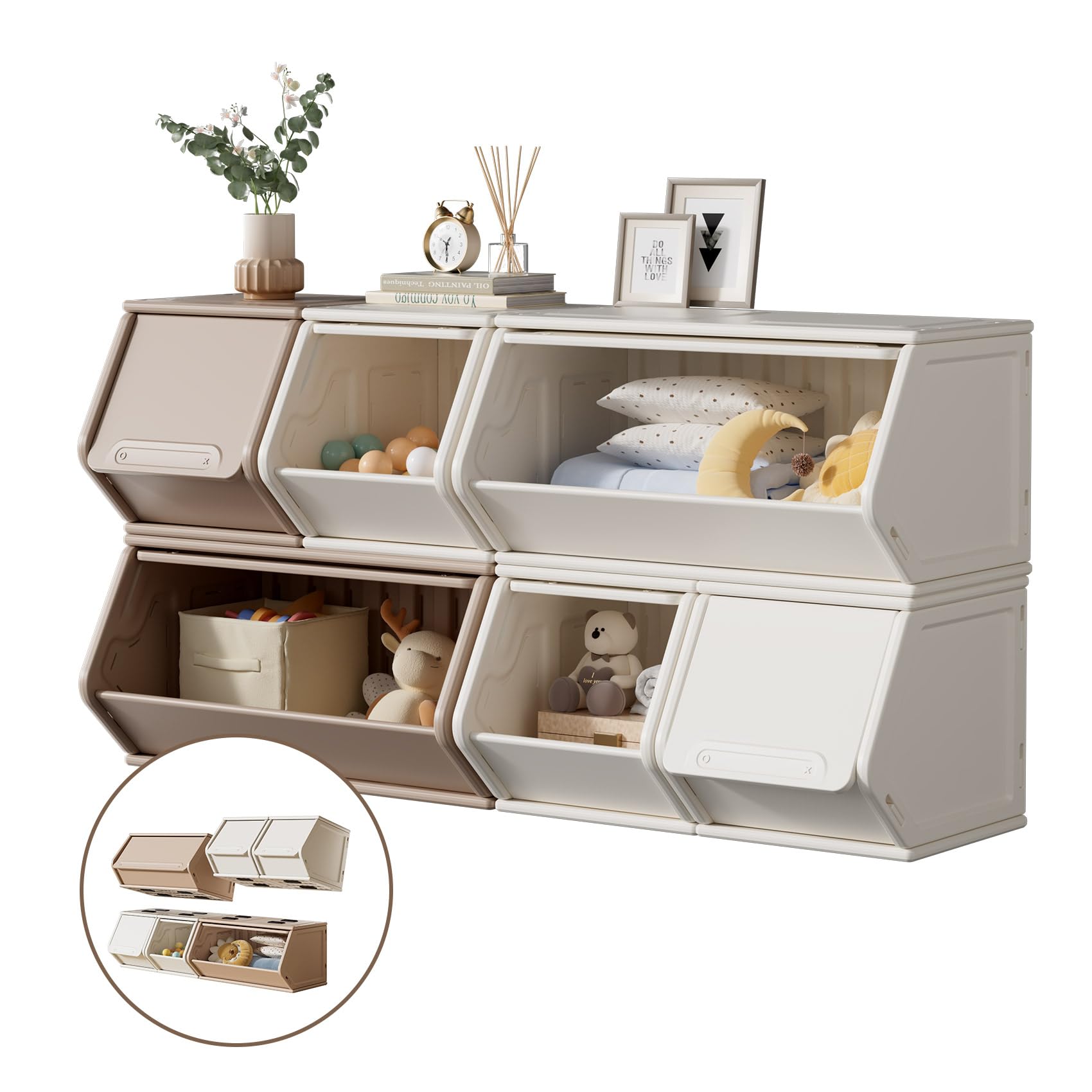 Amazon.com - UNICOO 2+4 Free Combination Stackable Plastic Storage