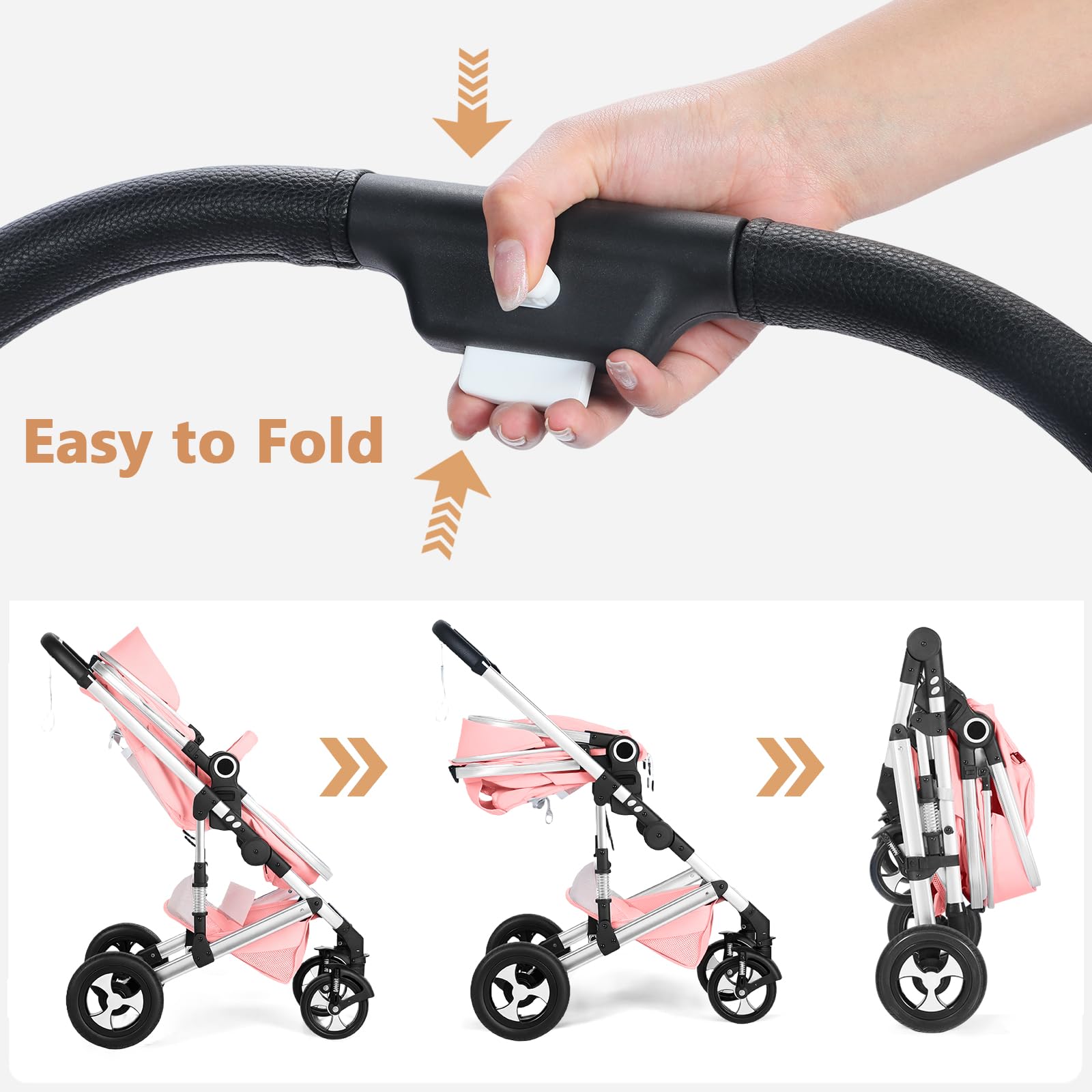 Amazon.com : TODEFULL Convertible Baby Stroller, 3 in 1 Folding