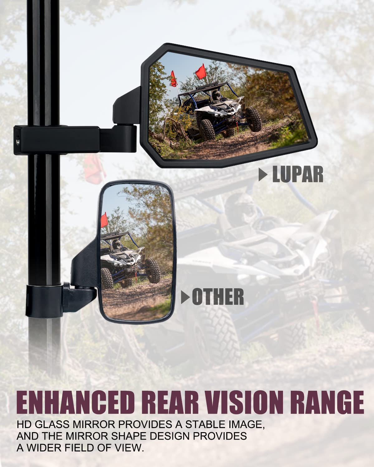 Amazon.com: Lupar Aluminum UTV Side Mirrors Fits 1.75