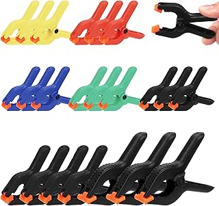 Swpeet 22Pcs Spring Clamps Kit - 15Pcs 2'' Red/Black/Blue/Yellow/Green