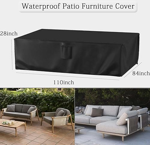 Miniatura 4 de MRJ Fundas para muebles de patio al aire libre de 110 x 84 x 28 pulgadas, tela impermeable 600D y diseño resistente al sol para protección de