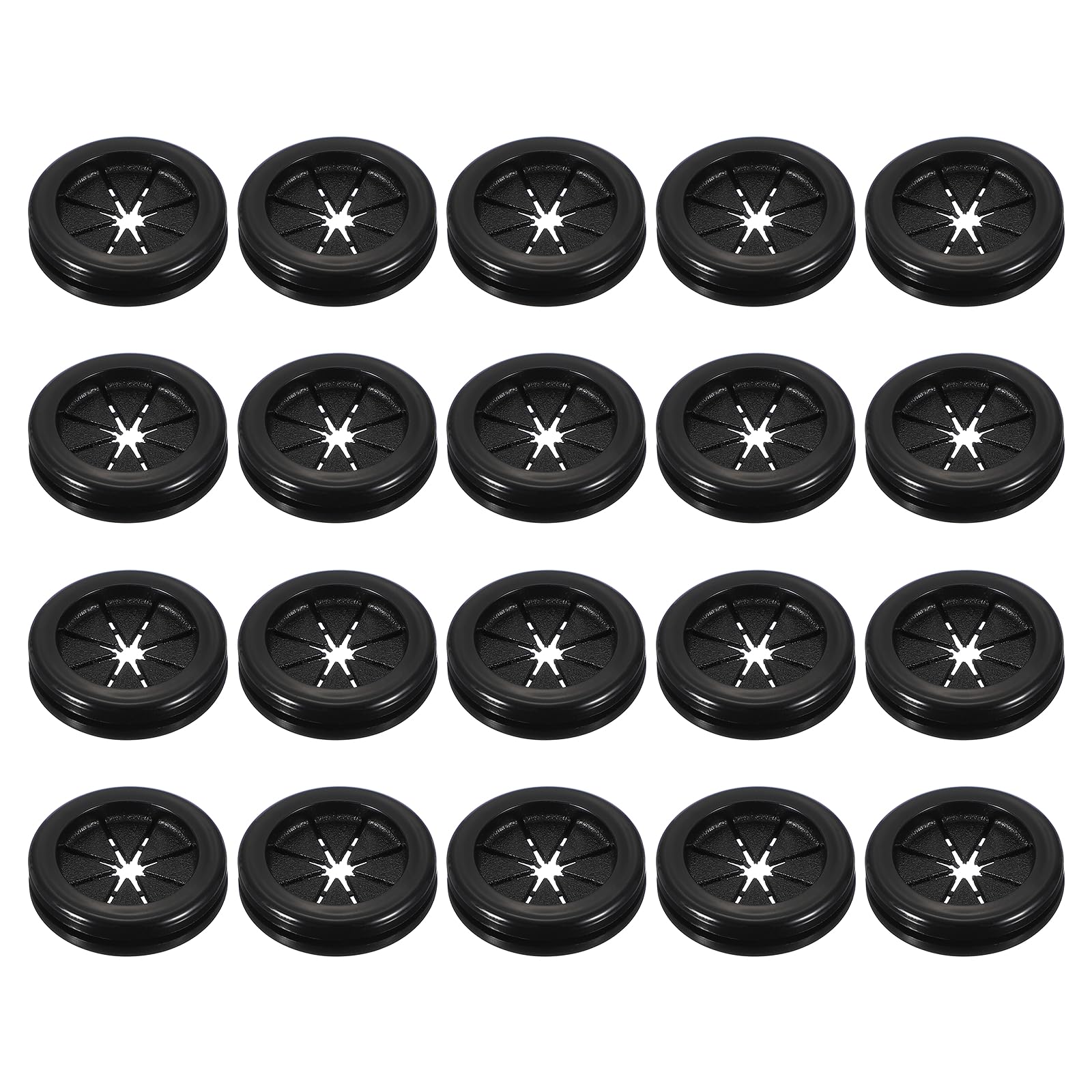 PATIKIL 20Pcs Rubber Plug Hole Grommet Kit, 1.1" Firewall Closed Hole Plug Fire Grommet for Wire Electrical Appliance Plumbing Wiring Automotive Home Improvement, Black