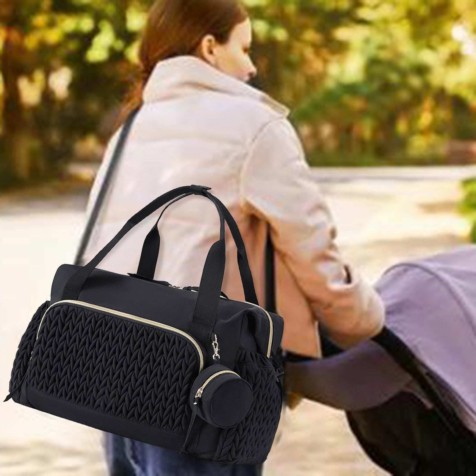 Borsone da Viaggio Donna Borsa Sportiva Elegante Leggero Lavoro con Scomparto per Scarpe Palestra Weekend