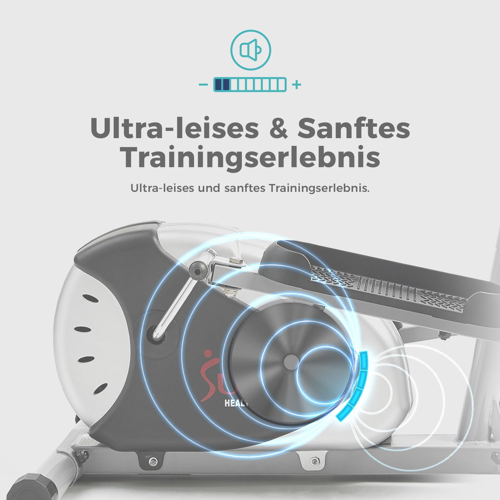 Sunny Health & Fitness Crosstrainer SF-E905 mit Magnetwiderstand, LCD-Monitor, 100 kg max Gewicht, 8 Widerstandsstufen