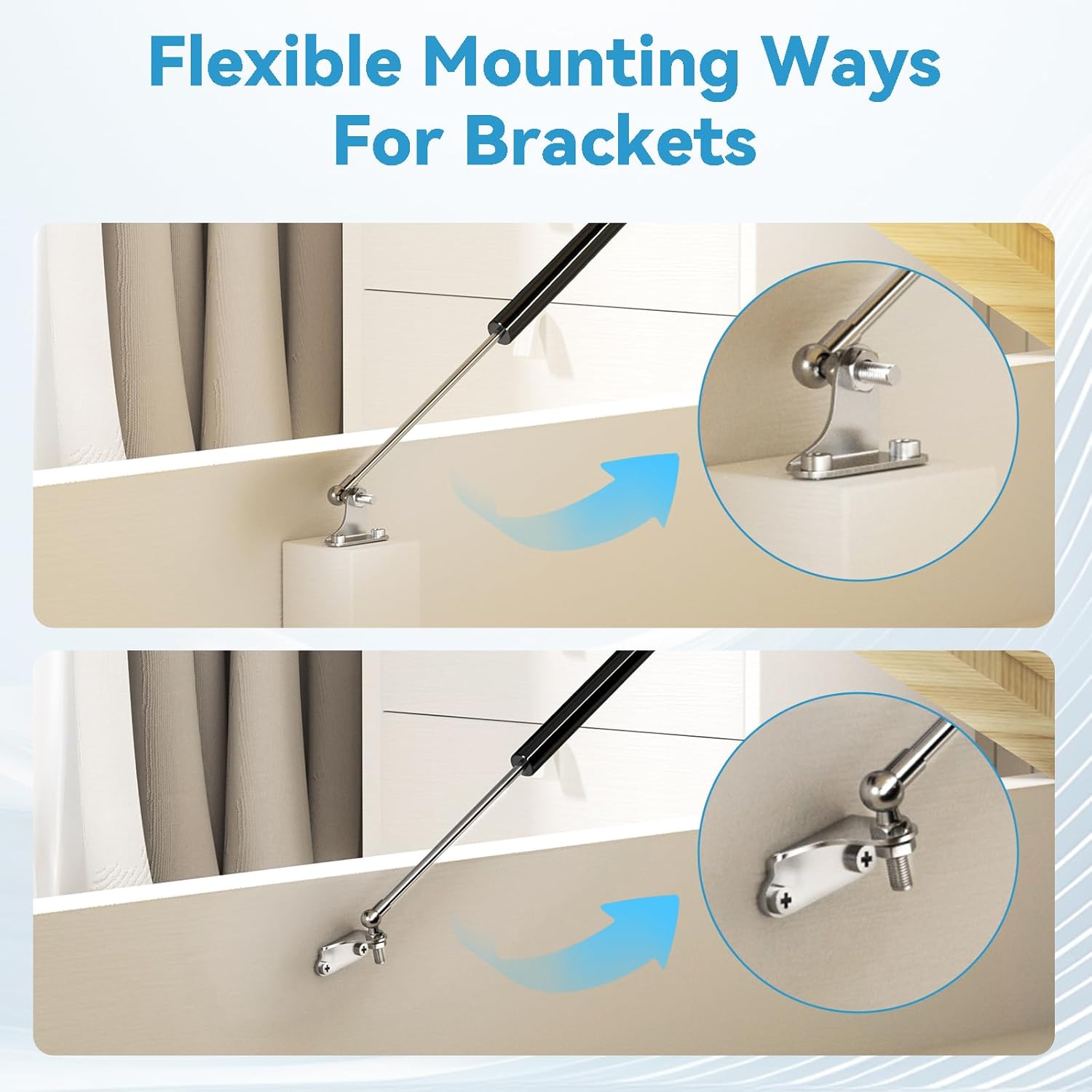 28 Inch Gas Struts Shock Spring 150 Lbs/667N Lift Support with L-Type Mounts for RV Bed Door Heavy Duty Toolbox TV Cabinet Bar Banch Lid Basement Floor Hatch, Set of 2