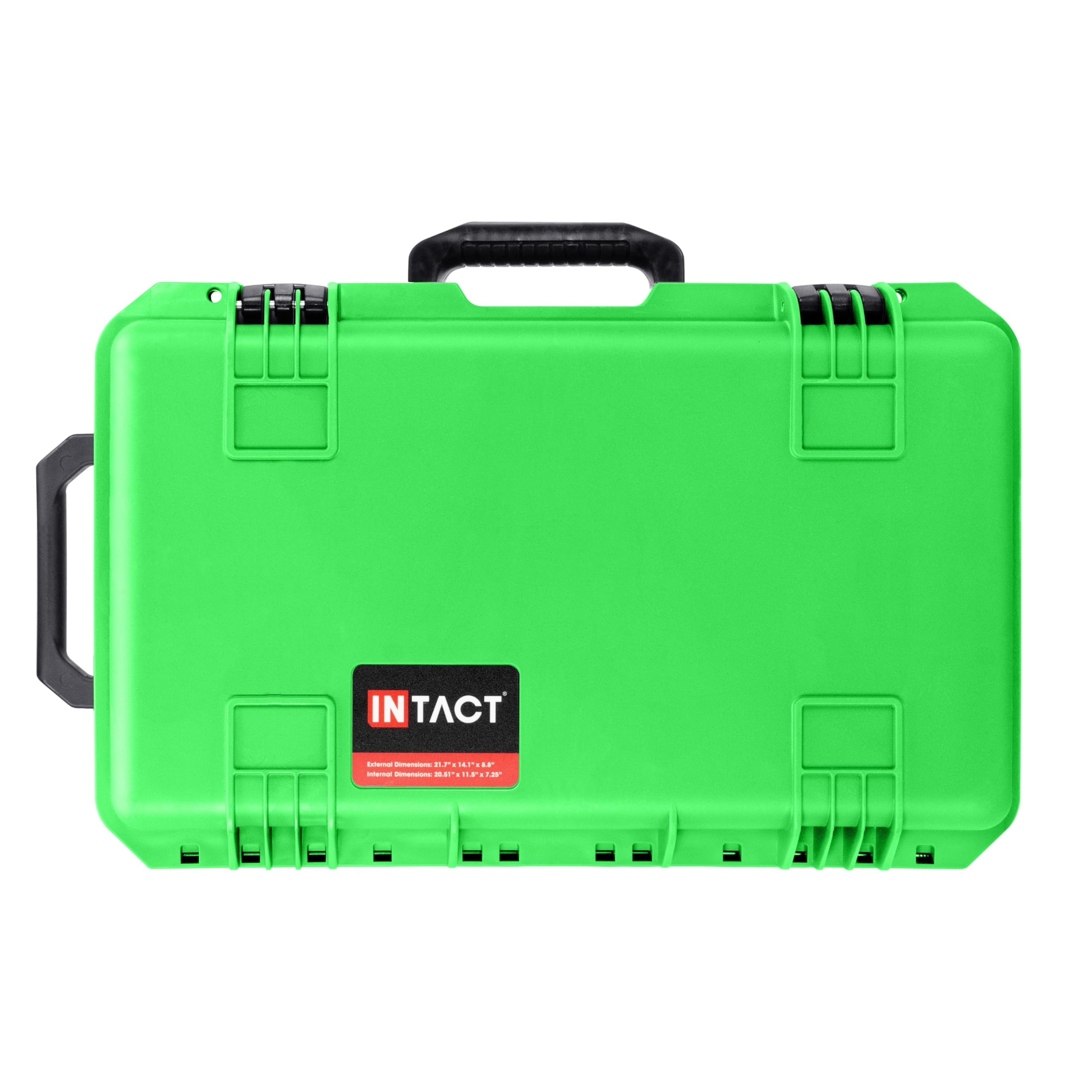 Eylar 55,9 cm Intact Premium Series Rolling Carry-On Hard Case with Wheels, IP67 Waterproof Crushproof, TSA Approved Travel Luggage Customizable Pluck Foam for Cameras, Drones, Gear (Neon Green)
