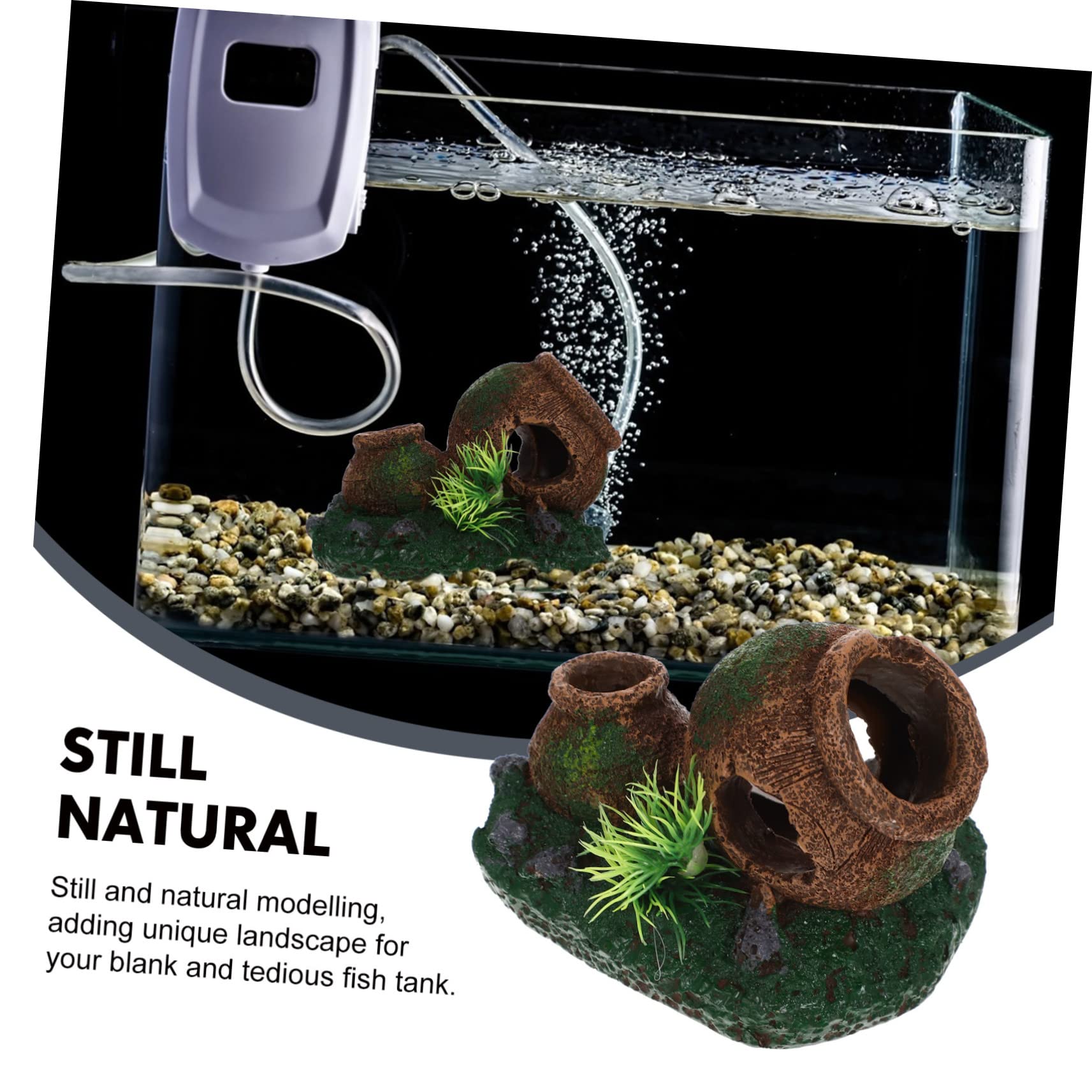 YARNOW 5 Pièces Maison D'élevage De Crevettes Grand Décor D'aquarium Se Cache Cacher Poisson Grotte De L'aquarium Cachettes Refuges Cachette De Décorations D’Aquarium Enceinte Résine