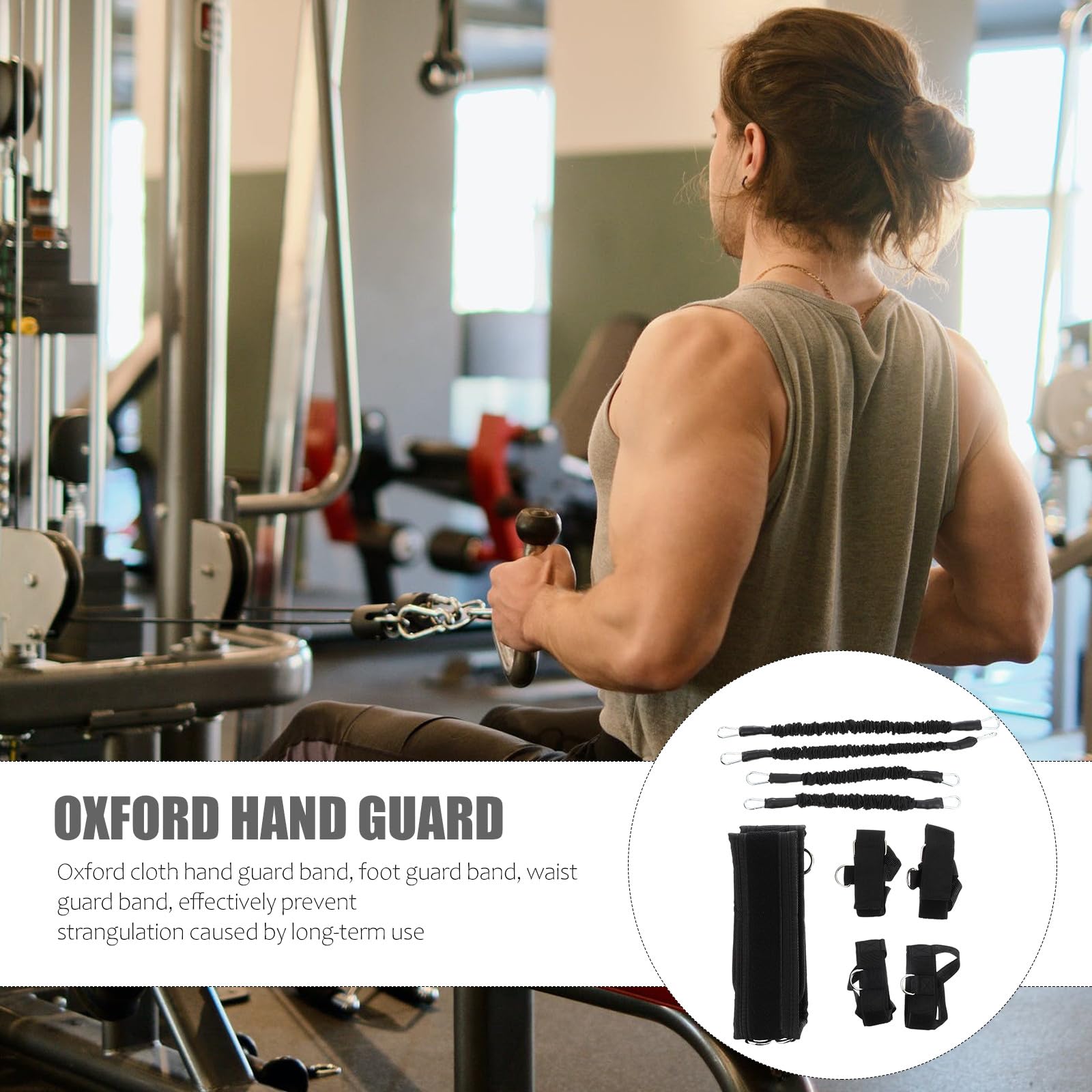 Bandes de Fitness de Résistance Réglables 20 LB, Corde D’entraînement | 1 Set, Forte Élasticité et Haute Résistance, Tissu Oxford et Corde Latex, pour Bras et Jambes, Noir