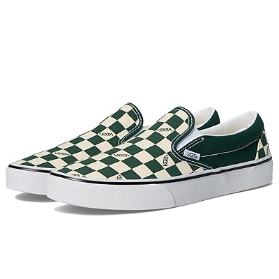 Vans Classic Slip on Shoes Vans Check Emerald