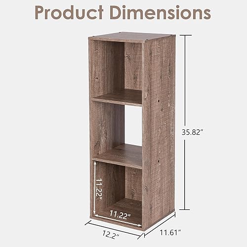 Miniatura 3 de PACHIRA E-Commerce Estante de almacenamiento abierto de 3 niveles de EE. UU., organizador moderno de cubos o estantería para sala de estar,