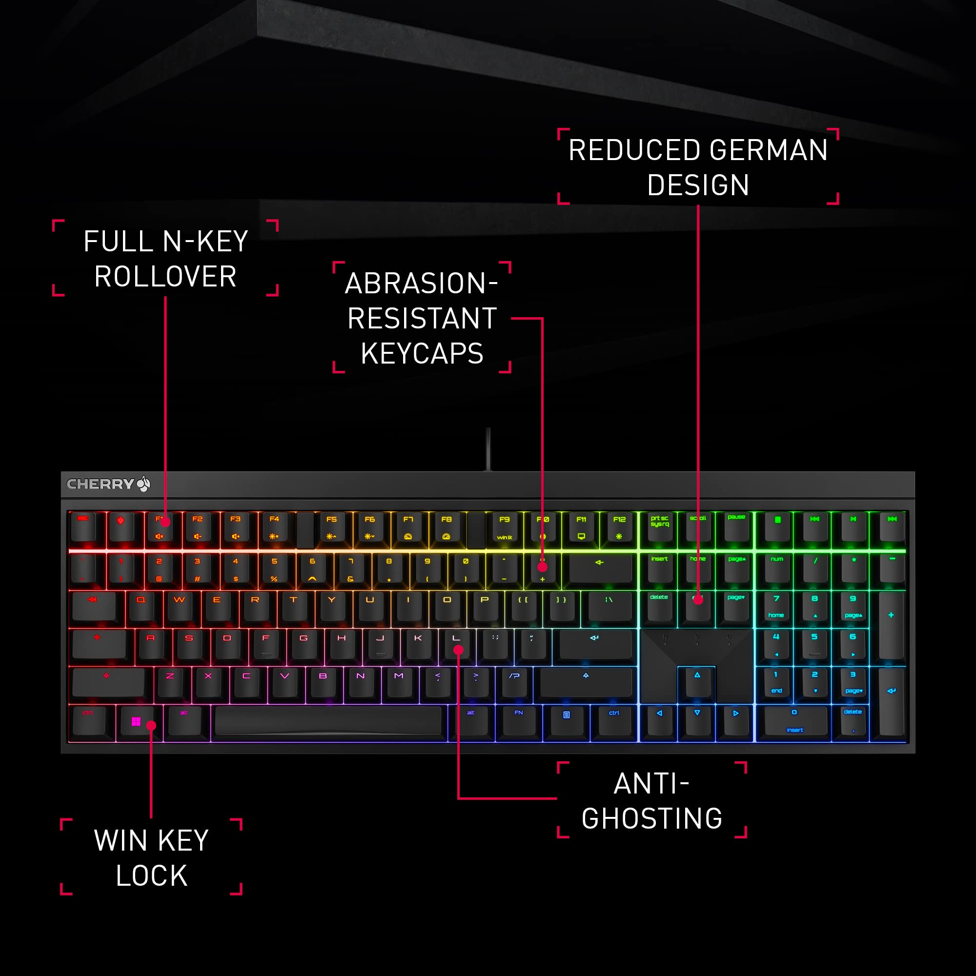 CHERRY メカニカルキーボード US配列 MX2.0S RGB リストレスト Amazon.com: CHERRY XTRFY MX 2.0S, Wired Mechanical Gaming Keyboard