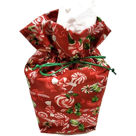 Christmas Red Peppermint Candy Tissue Box Cover