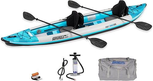 Sea Eagle Kayak inflable Fasttrack de 385 pies de 12 pies 6 pulgadas para 1-3 personas con quilla externa rígida, experiencia de remo más suave, Sea Eagle Kayak inflable Fasttrack de 385 pies de 12 pies 6 pulgadas para 1-3 personas con quilla externa rígida, experiencia de remo más suave,