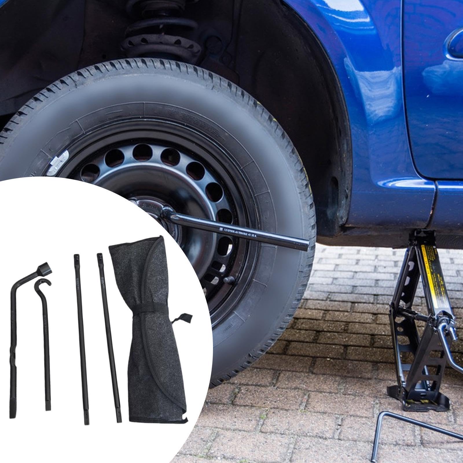Manual Cambiador de Neumáticos Herramienta para Llantas Llave de Ruedas Bolsa Resistente Material Adecuado para Taller Automóviles Hogar 35cm