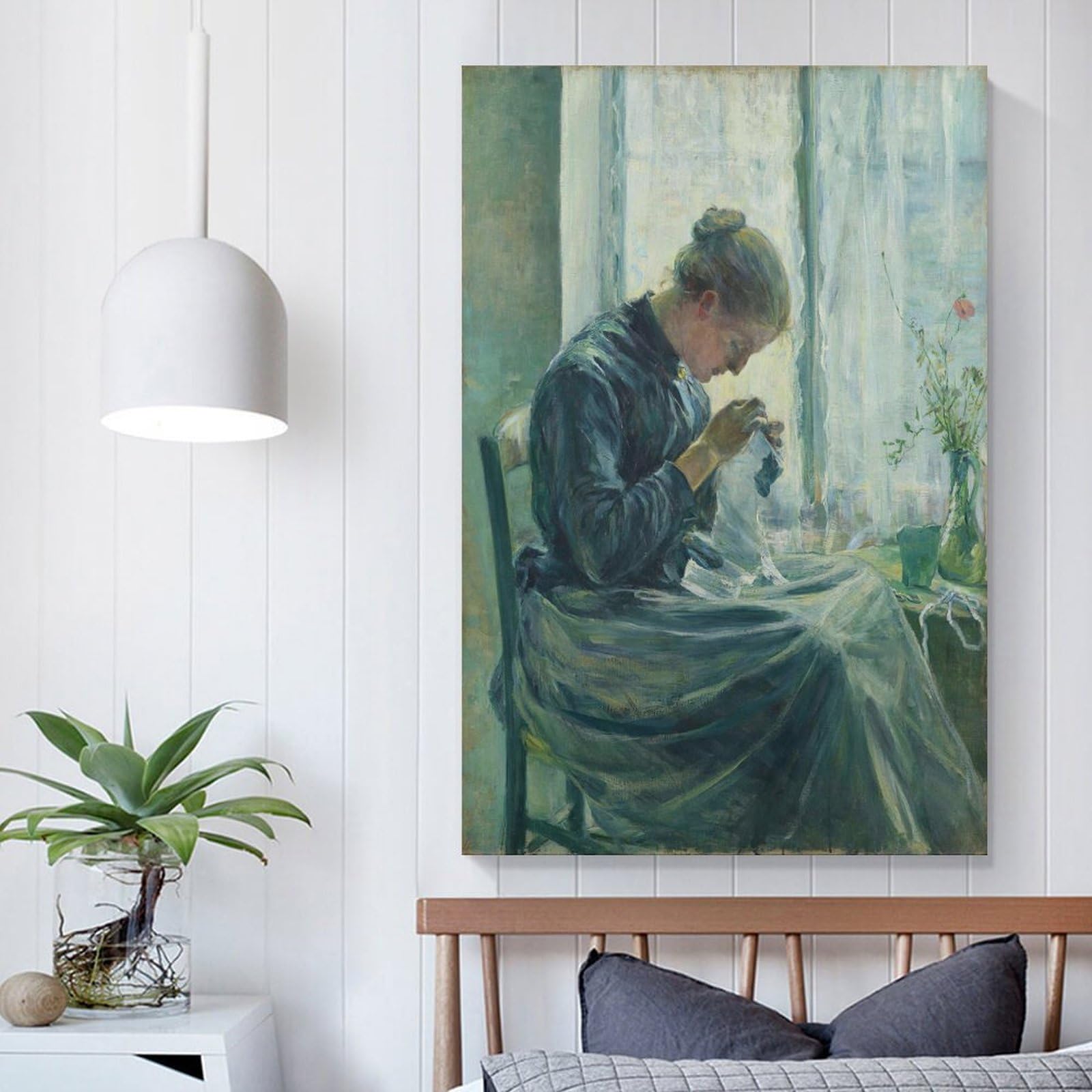 Amazon.co.jp: 画家 黒田清輝 世界の名画 針仕事 ポスター