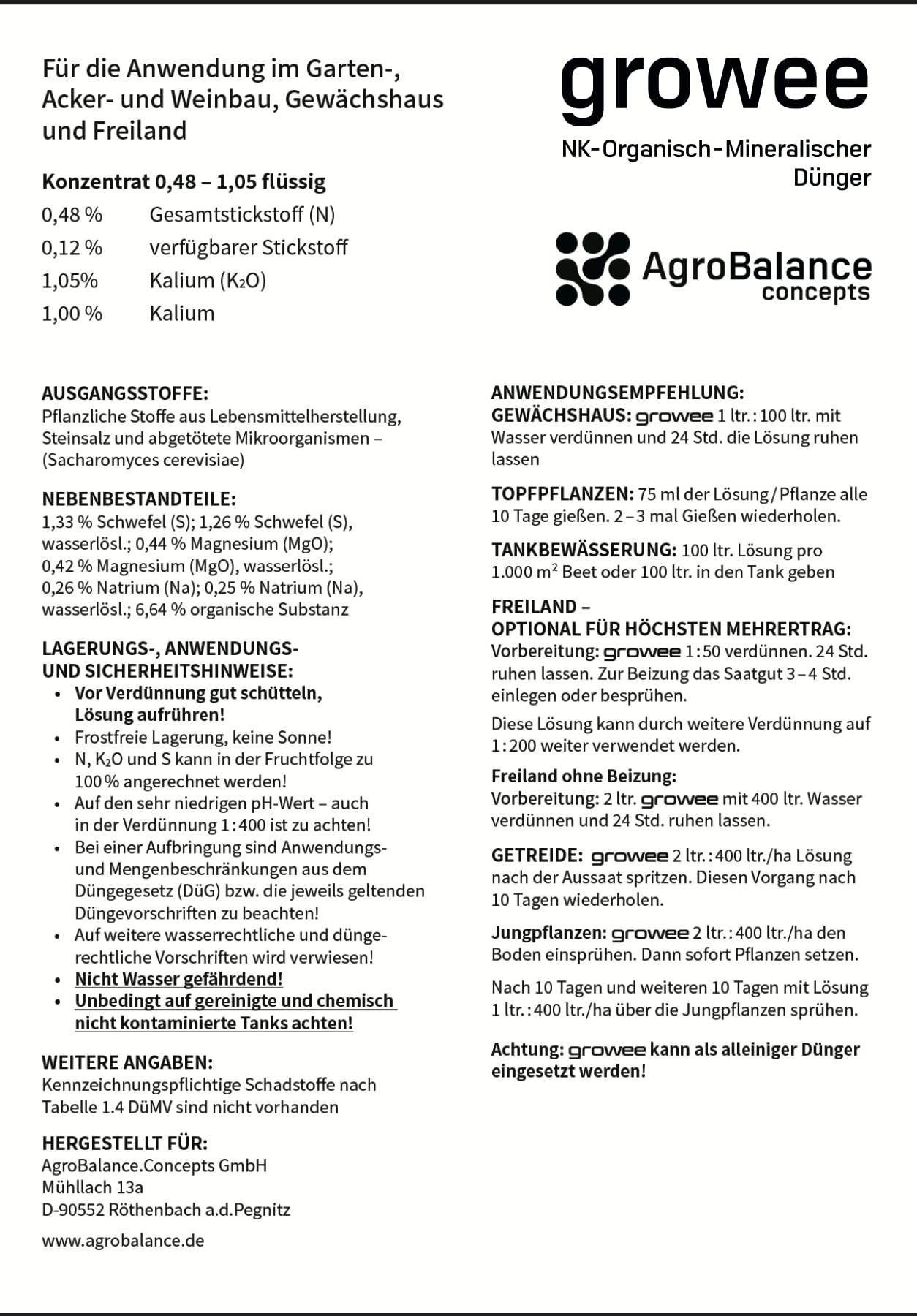 Vegan & Bio Organischer Mehrertrags Dünger Konzentrat 100% Vegan & Organic Fertilizer (1000 ml) ergibt 100 Liter Dünger reicht für ca. 333 Pflanzen