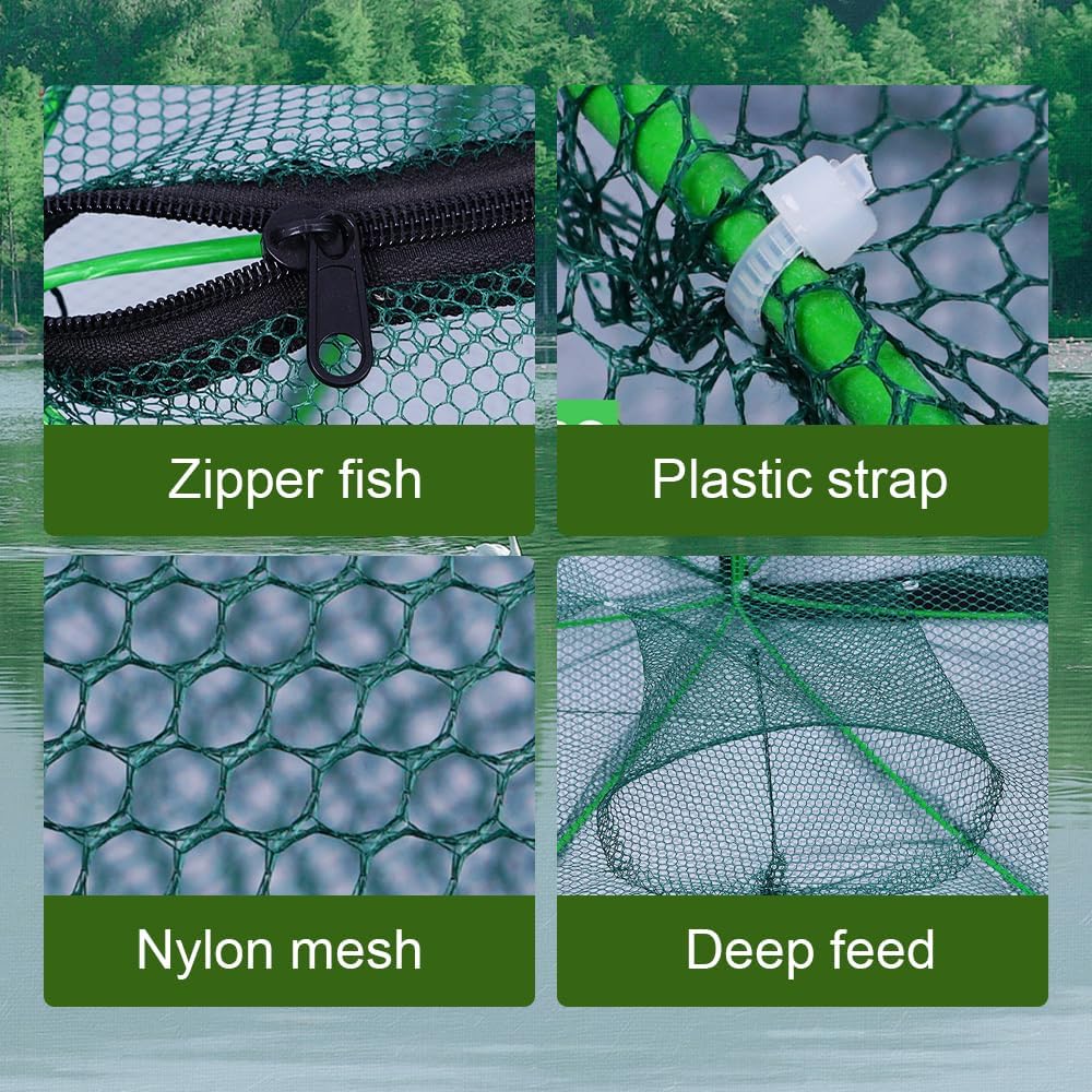 The Magic Foldable Fishing Trap, 2025 Premium The Magic Fishing Trap Fishing Kits Outdoor, Fishing Net for Minnow Fish Shrimp Crawfish Crab Fishing