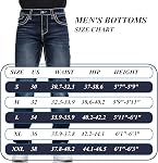 Men's Stretch Denim Jeans Classic Jeans with Embroidered Design, ESDVD Street Style Regular Jeans Relaxed Fit Pants Comfy, Blue, 32 Regular