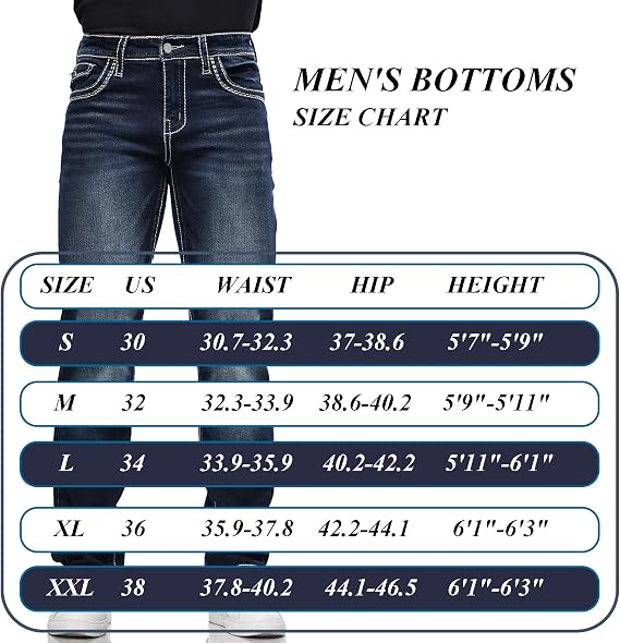 Men's Stretch Denim Jeans Classic Jeans with Embroidered Design, Street Style Regular Jeans Relaxed Fit Pants Comfy