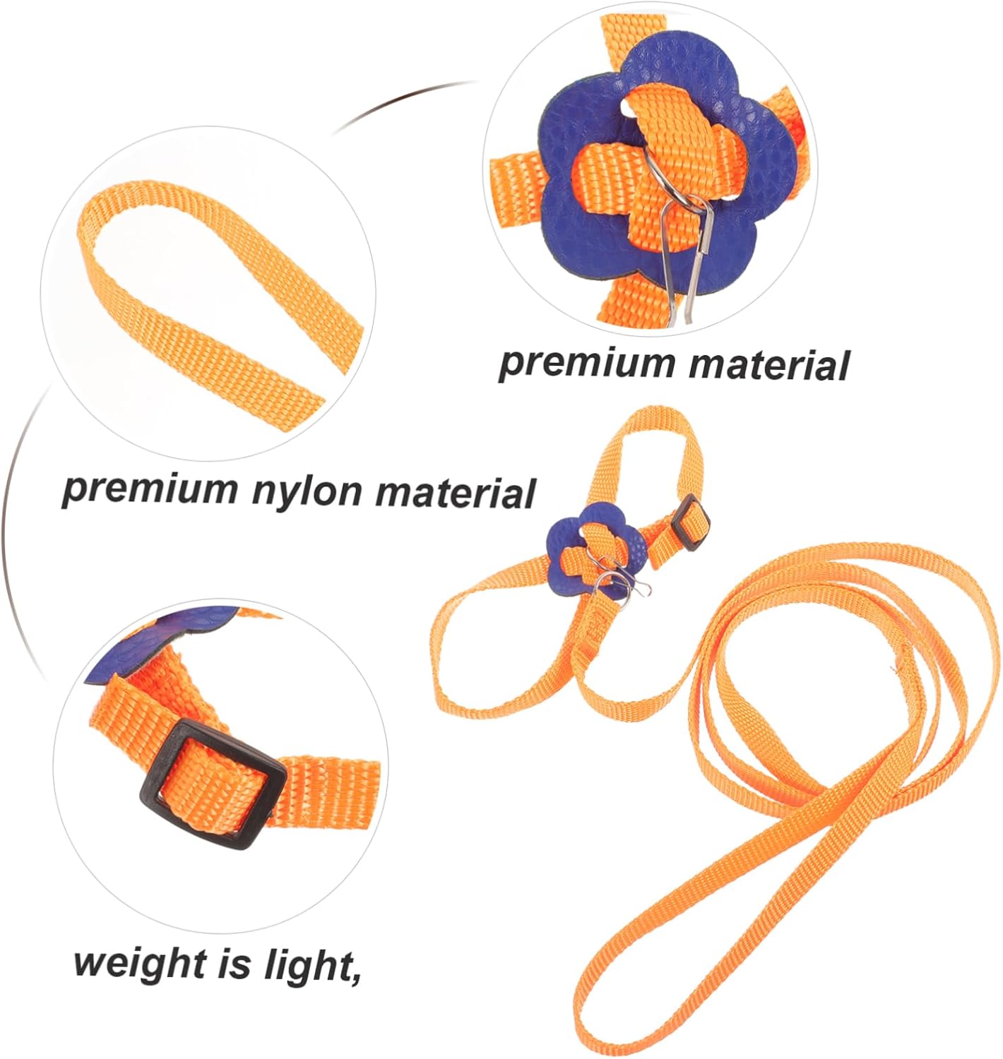 ORFOFE Adjustable Lizard Traction Rope Sturdy Reptile Harness for Bearded Dragons Lightweight PET Leash for Outdoor Walking and Travel